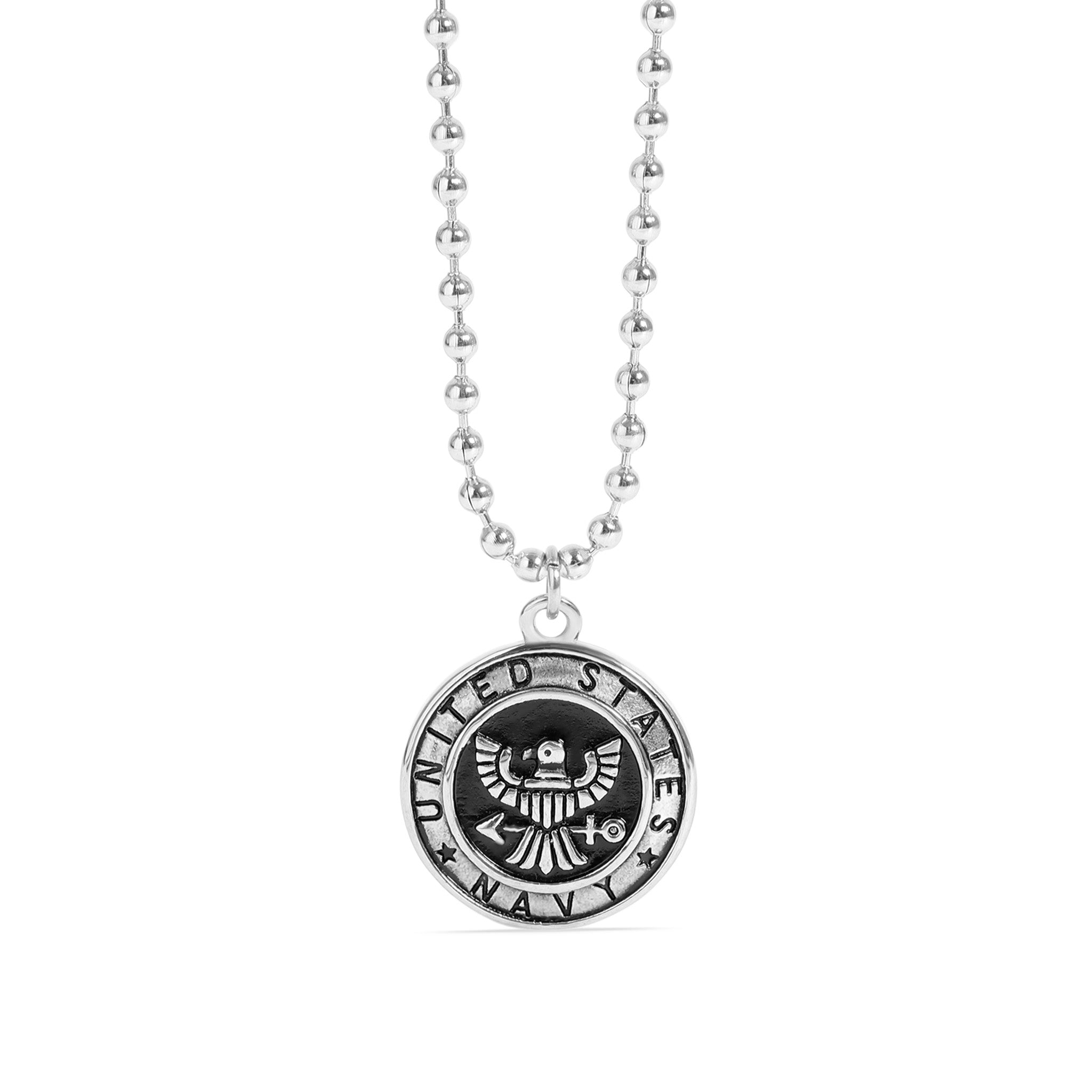 Stainless Steel United States Army Polished Pendant with Ball Chain / CHJ4072、mySite、dreamappss
