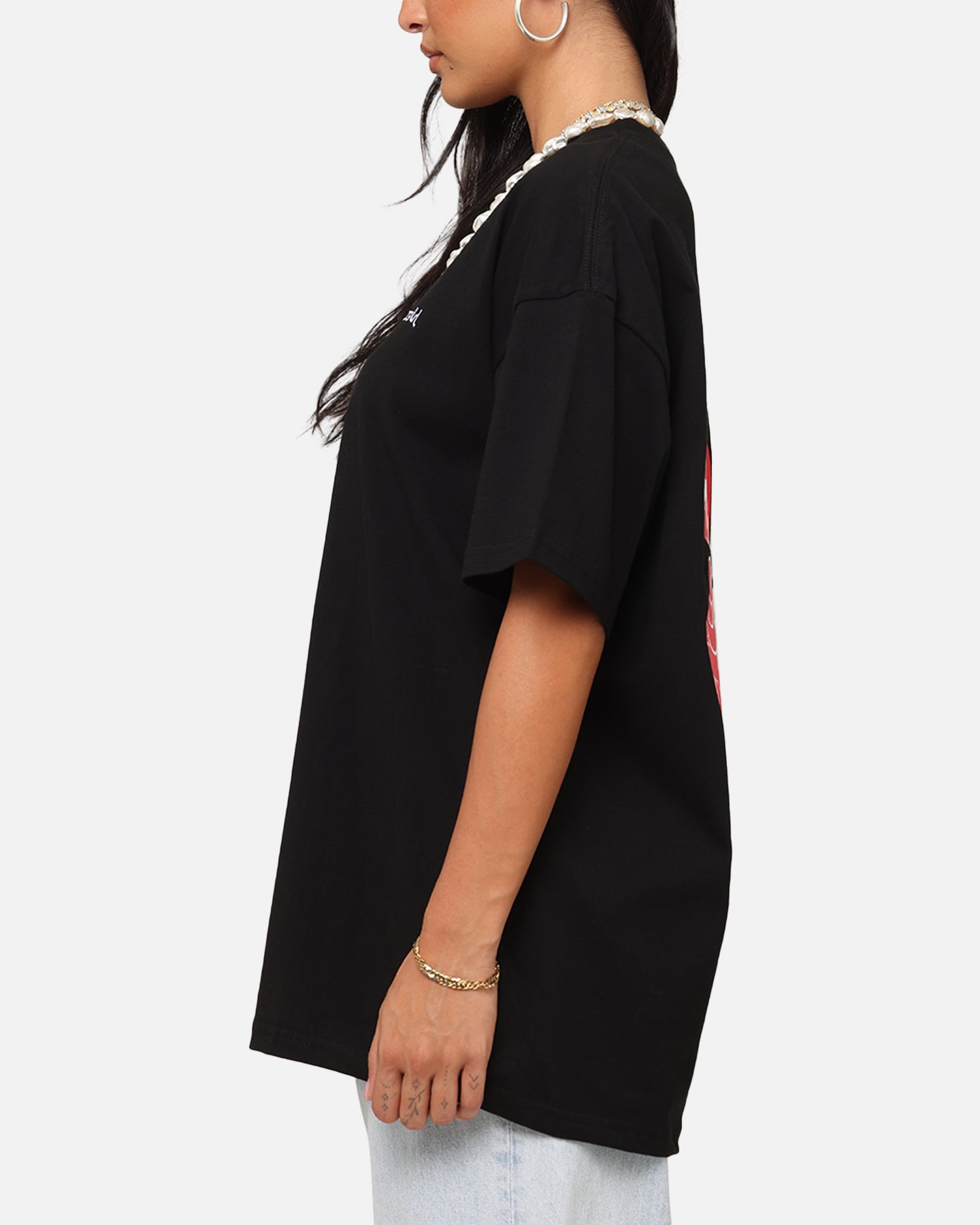 X-Girl Women's Strawberry Relaxed T-Shirt Black、mySite、zt4zffjzw