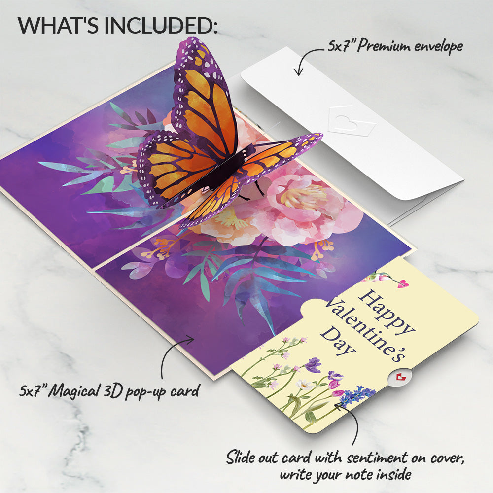 Monarch Butterfly Valentine Pop-Up Card and Sentiment Set、mySite、solidvoid