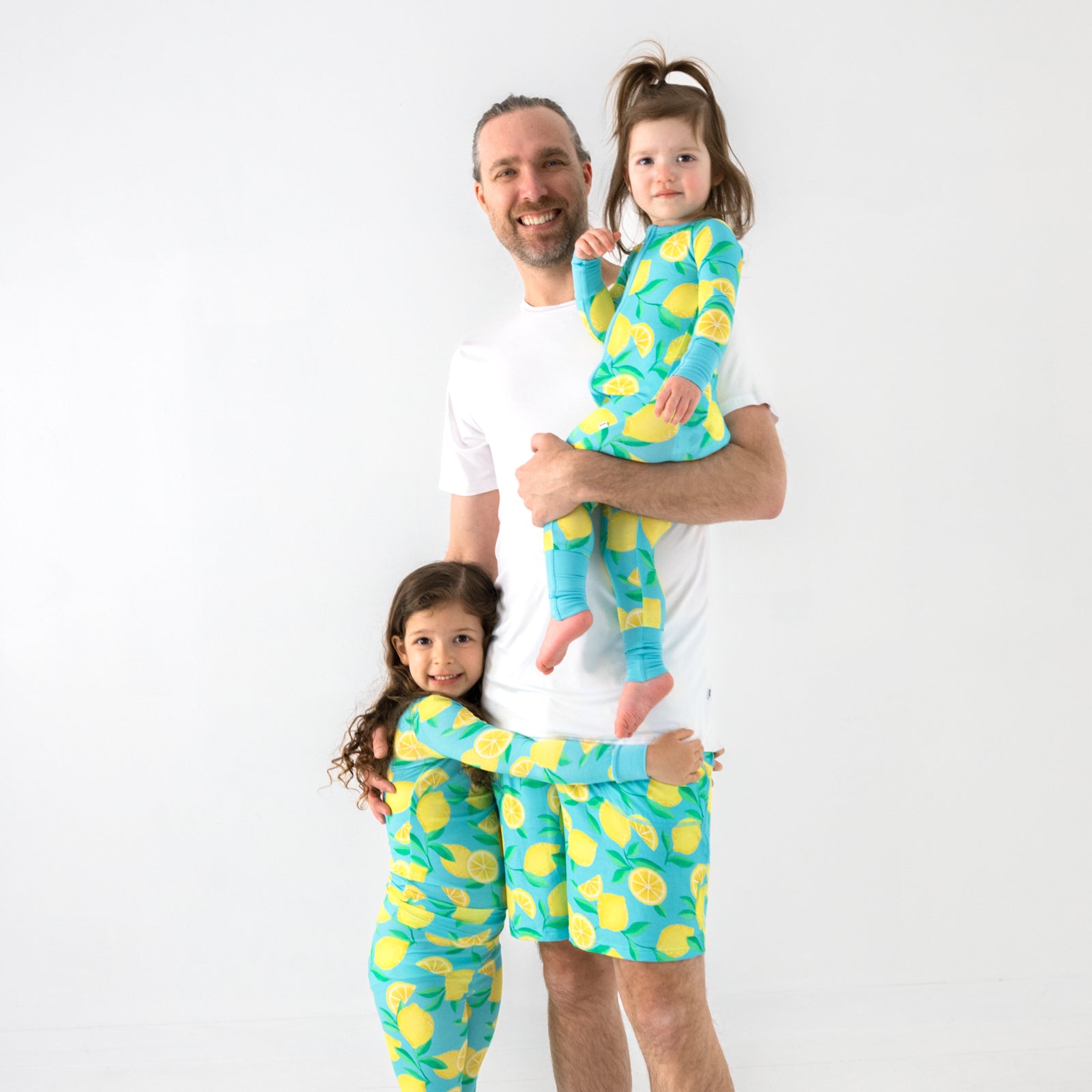 Blue Sunny Citrus Men's Pajama Shorts、mySite、g9winljtr