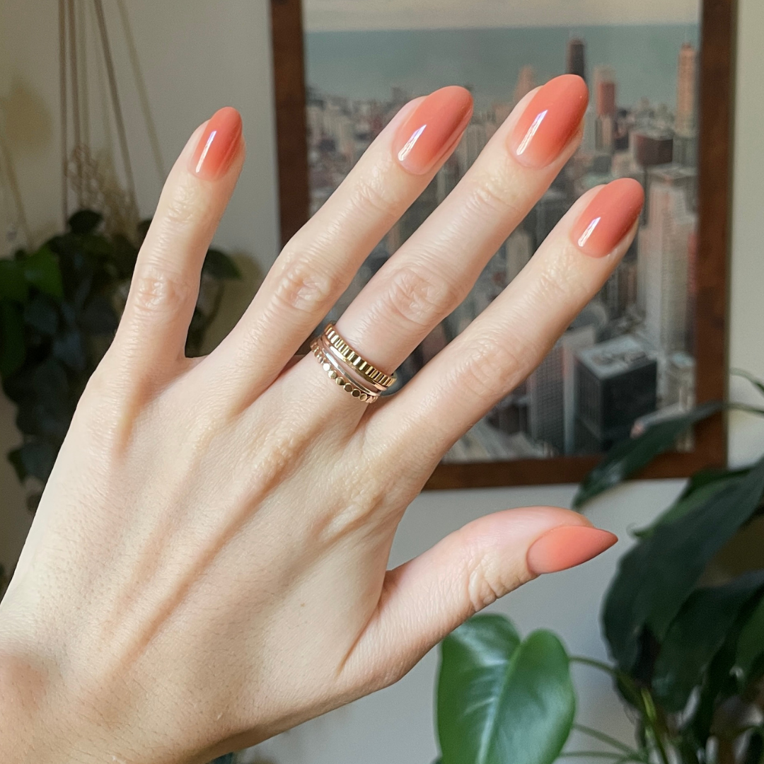 Caramel Syrup Gradient - Press-On | Medium | Oval、mySite、solidvoid