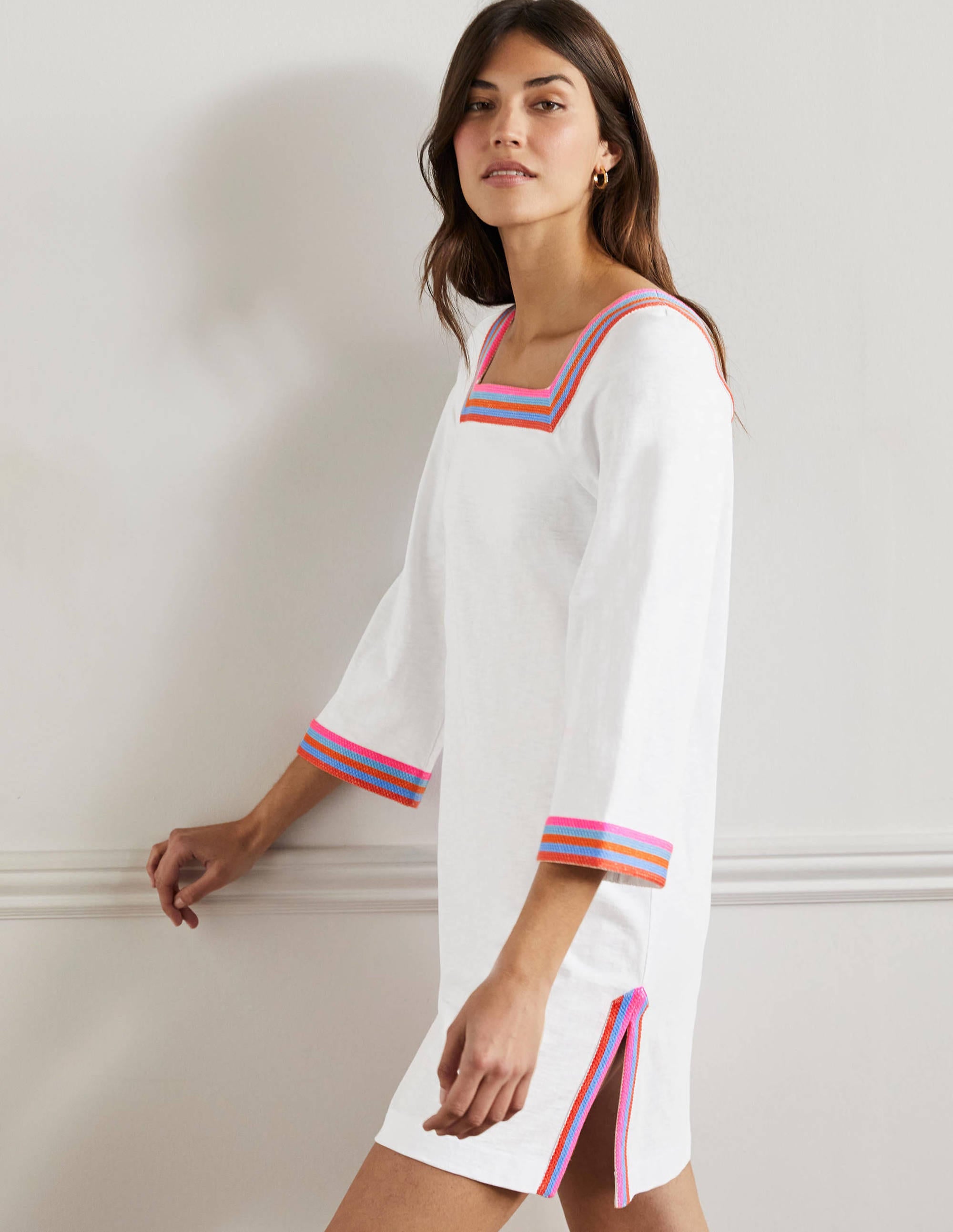  Embroidered Jersey Tunic-White、mySite、ashleygrahame