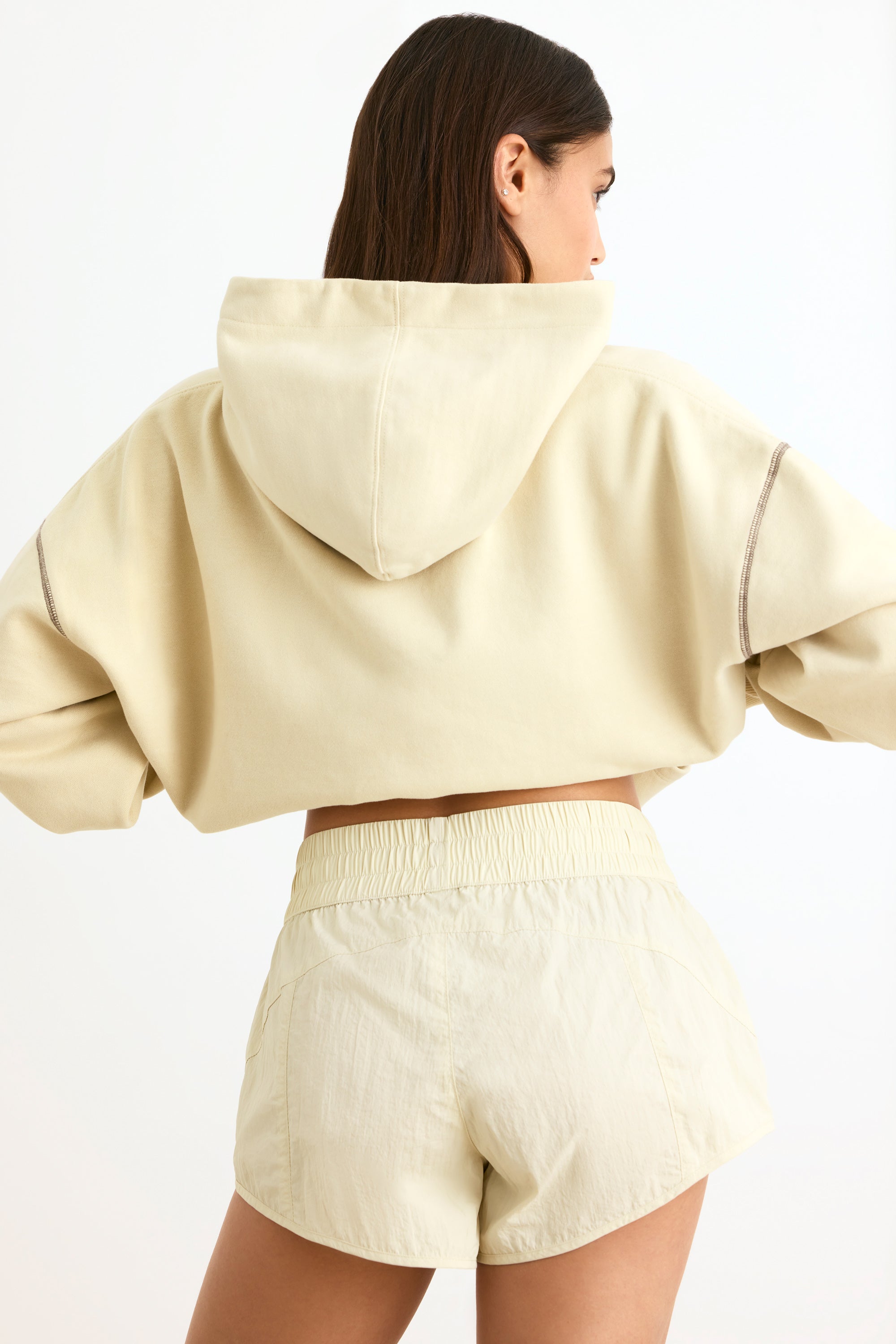 Elasticated Mini Shorts in Bone、mySite、solidvoid