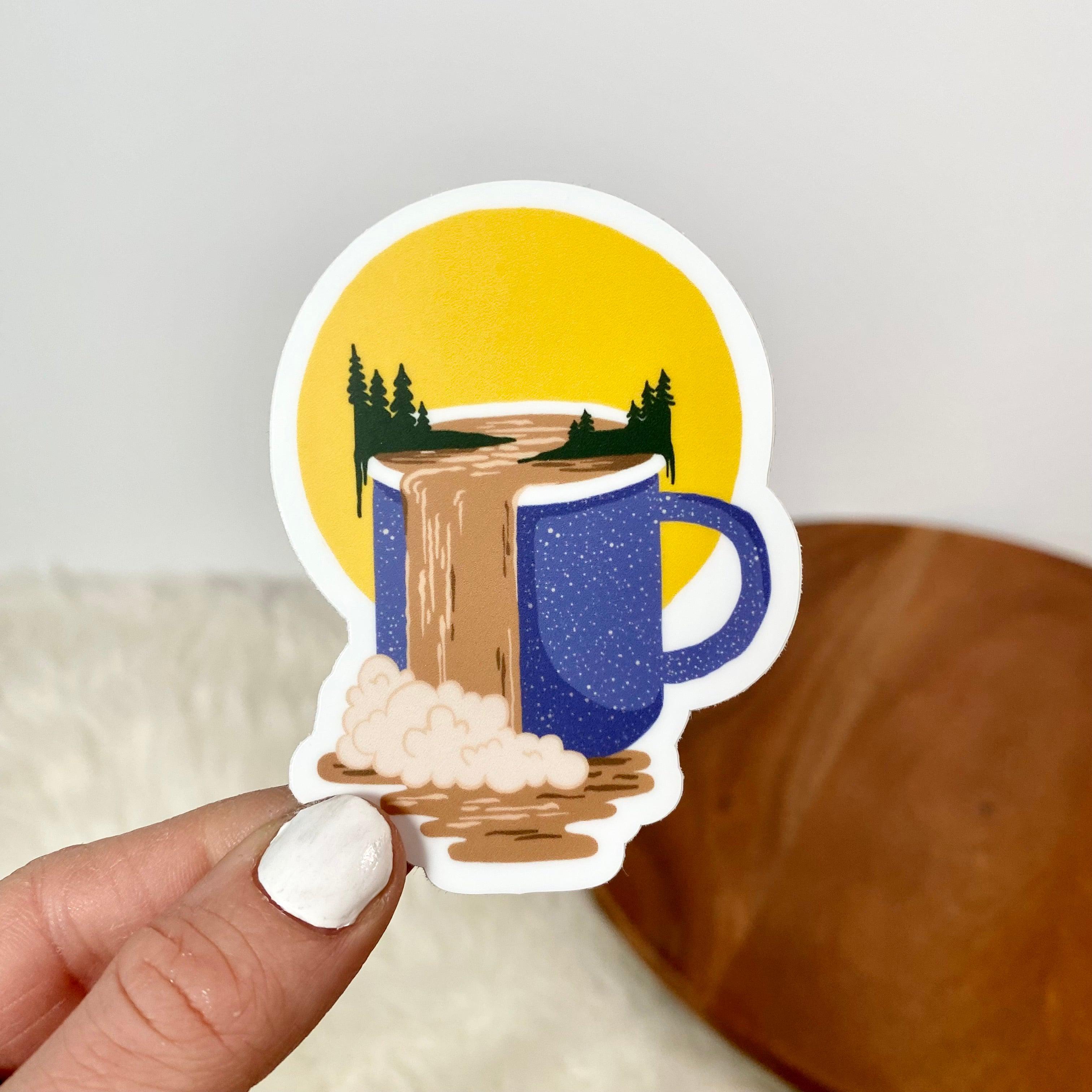  Coffee Waterfall Nature Sticker、mySite、elrpsem3k