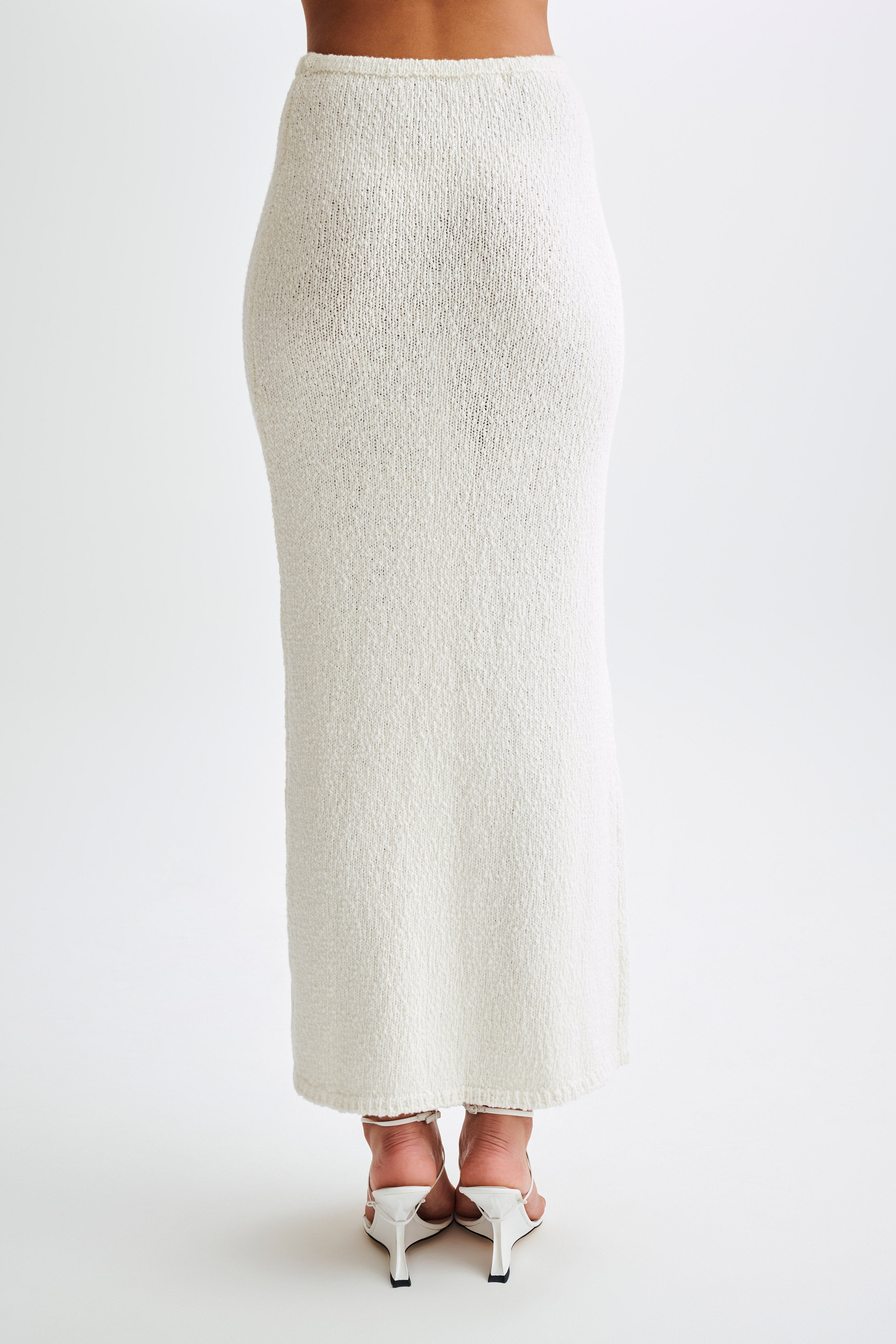 Moira Boucle Maxi Skirt - White、mySite、solidvoid