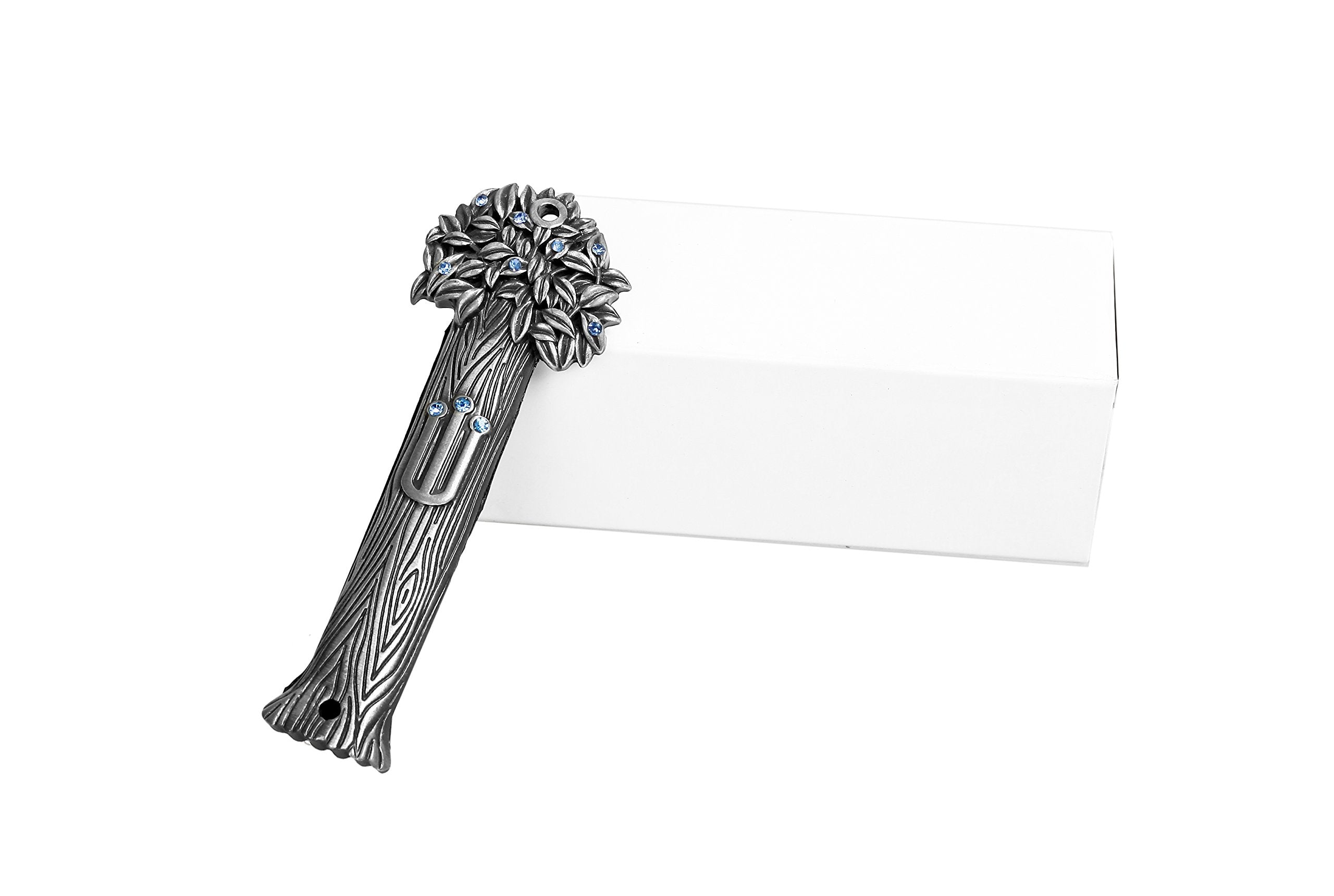 Holy Land Market Pewter Tree of Life with Blue stones Jeweled Mezuzah (3.5 Inches with scroll)、mySite、topwebapps