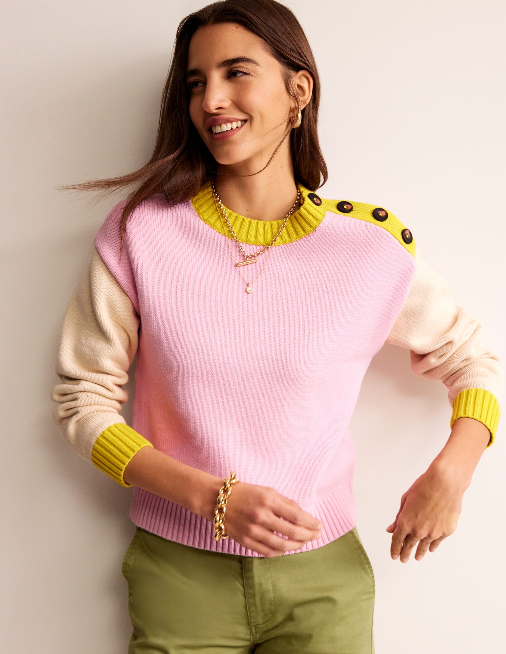  Hotch Potch Cotton Jumper-Blossom Pink, Warm Ivory、mySite、ashleygrahame