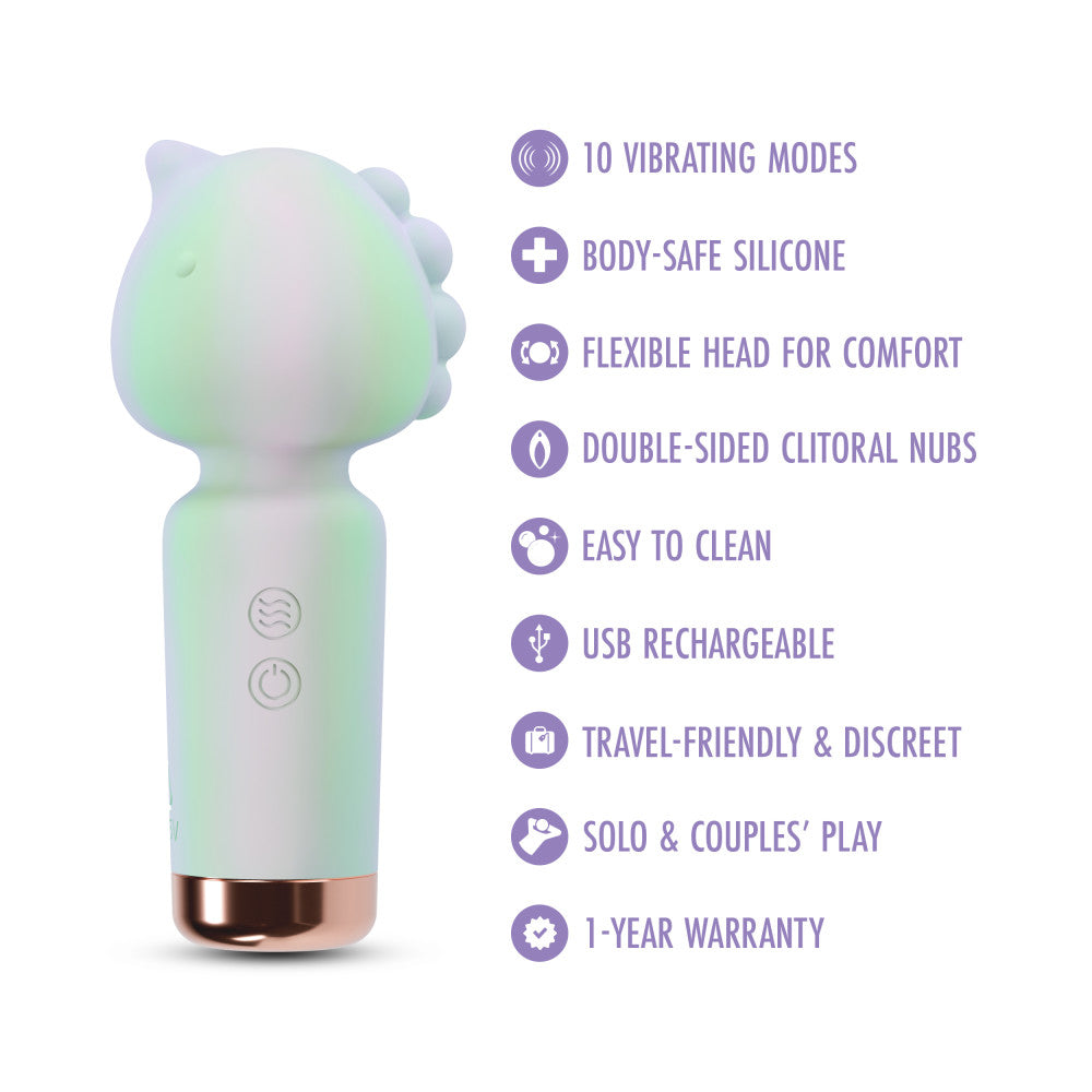 Play With Me | Unicorn Dreams Handheld Silicone Clitoral Vibrator With Sensual Pleasure Nubs - USB Rechargeable - In Blue、mySite、bottomscart