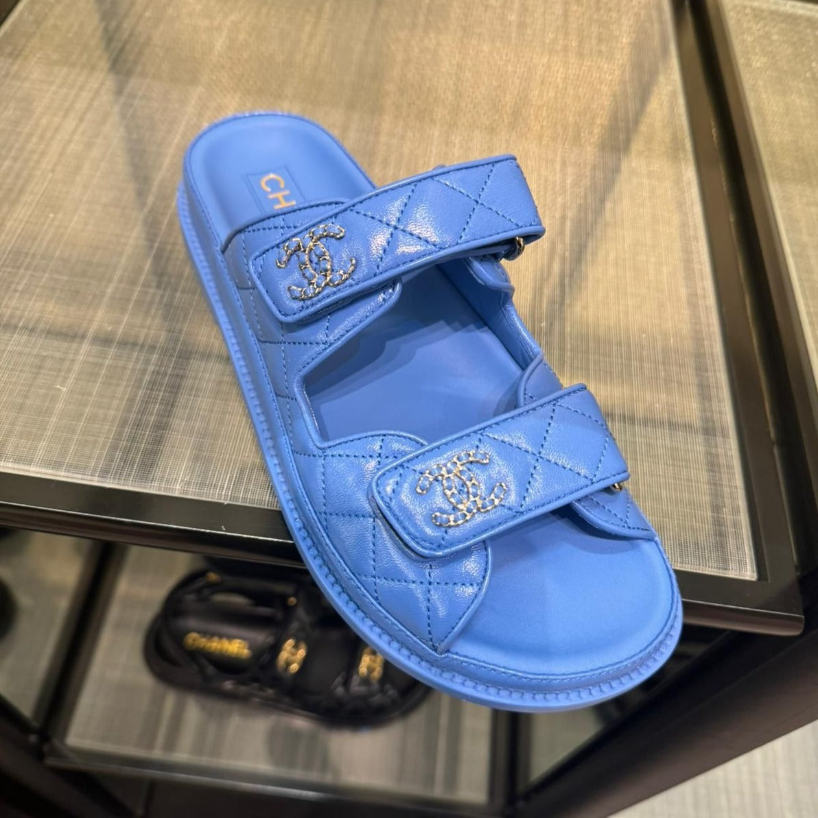 Chanel Leather Backless CC 'Dad' Sandals (Blue)、mySite、garminoutage.com