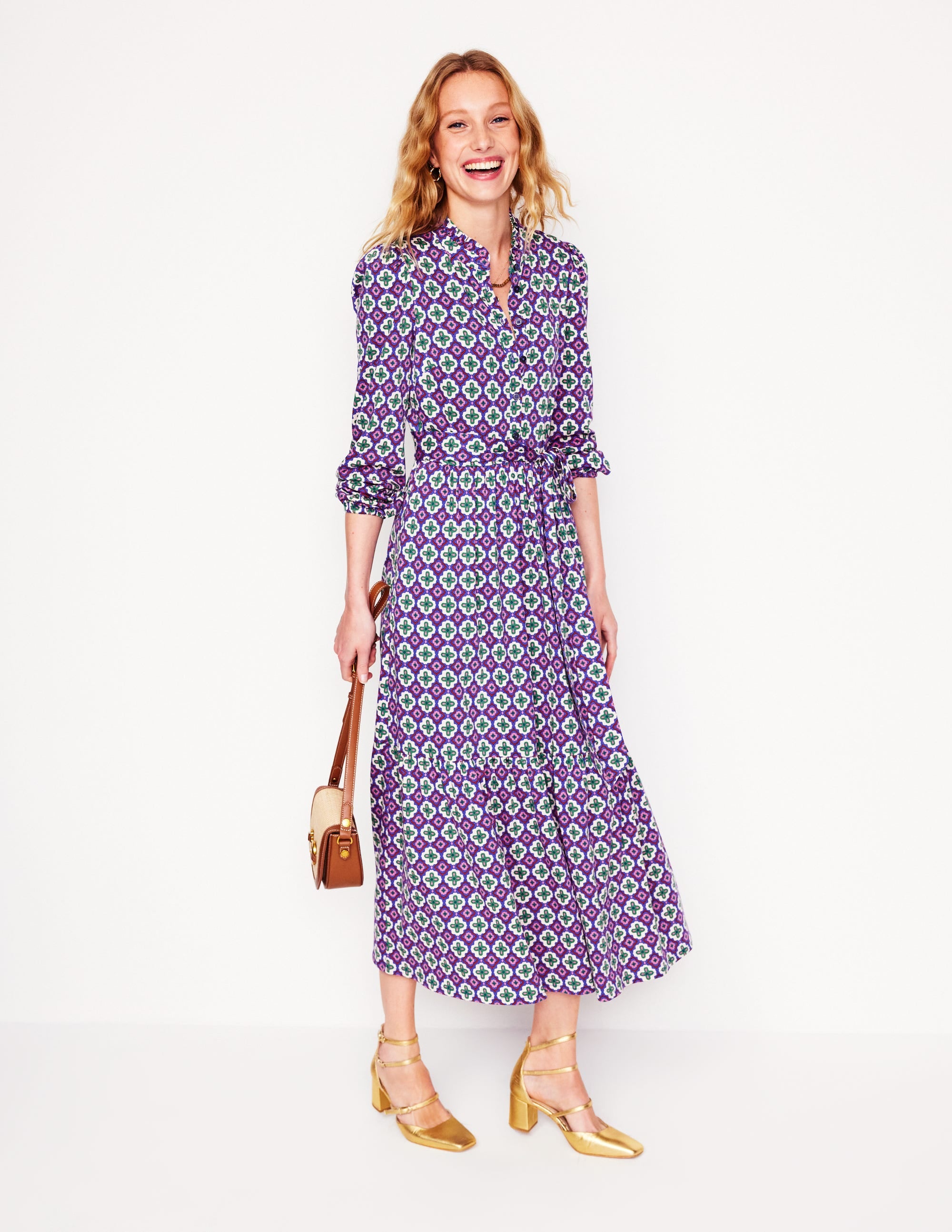  Willow Tiered Jersey Dress-Multi, Moroccan Diamond、mySite、ashleygrahame