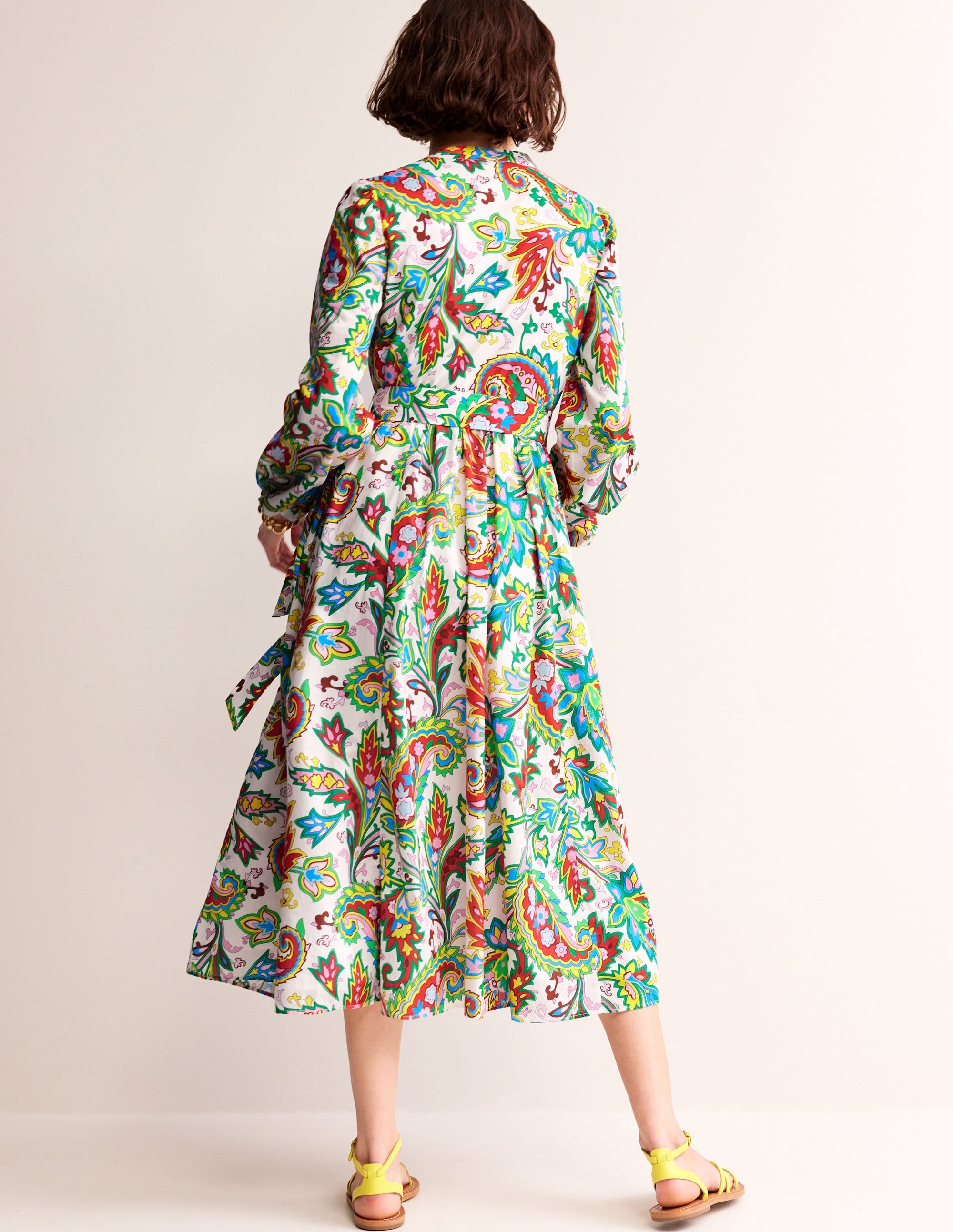  Jen Cotton Midi Dress-Ivory, Paisley Azure Medium、mySite、ashleygrahame