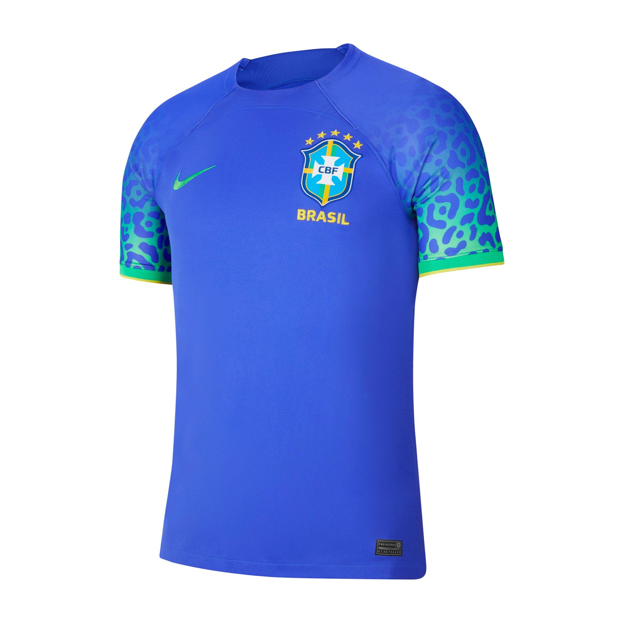 Nike Men's Brazil 2022/23 Away Jersey Paramount Blue/Green Spark、mySite、noshort