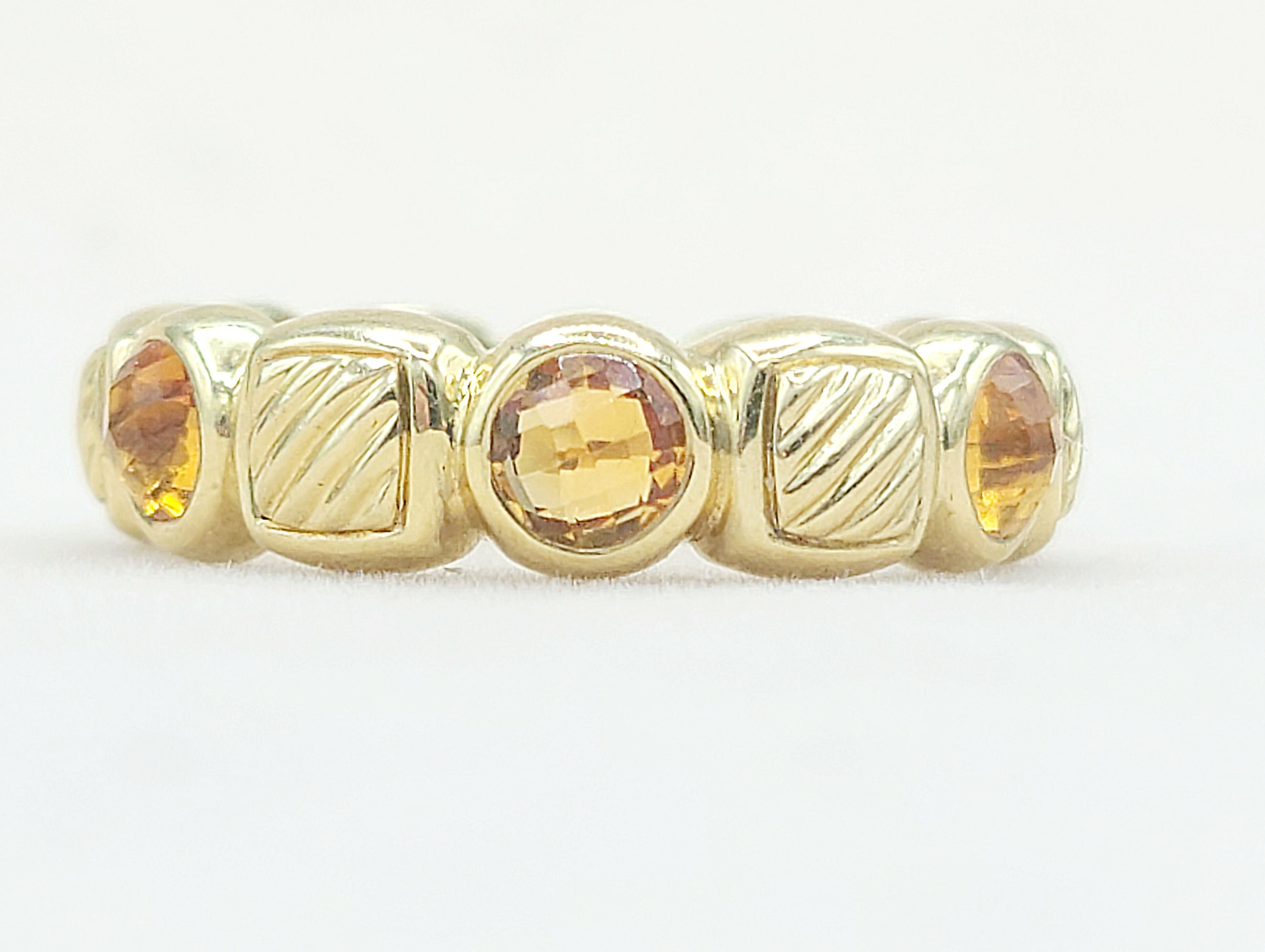 David Yurman Chiclet Band Ring 鈥?Citrine & 18k Gold、mySite、hinf8tx79