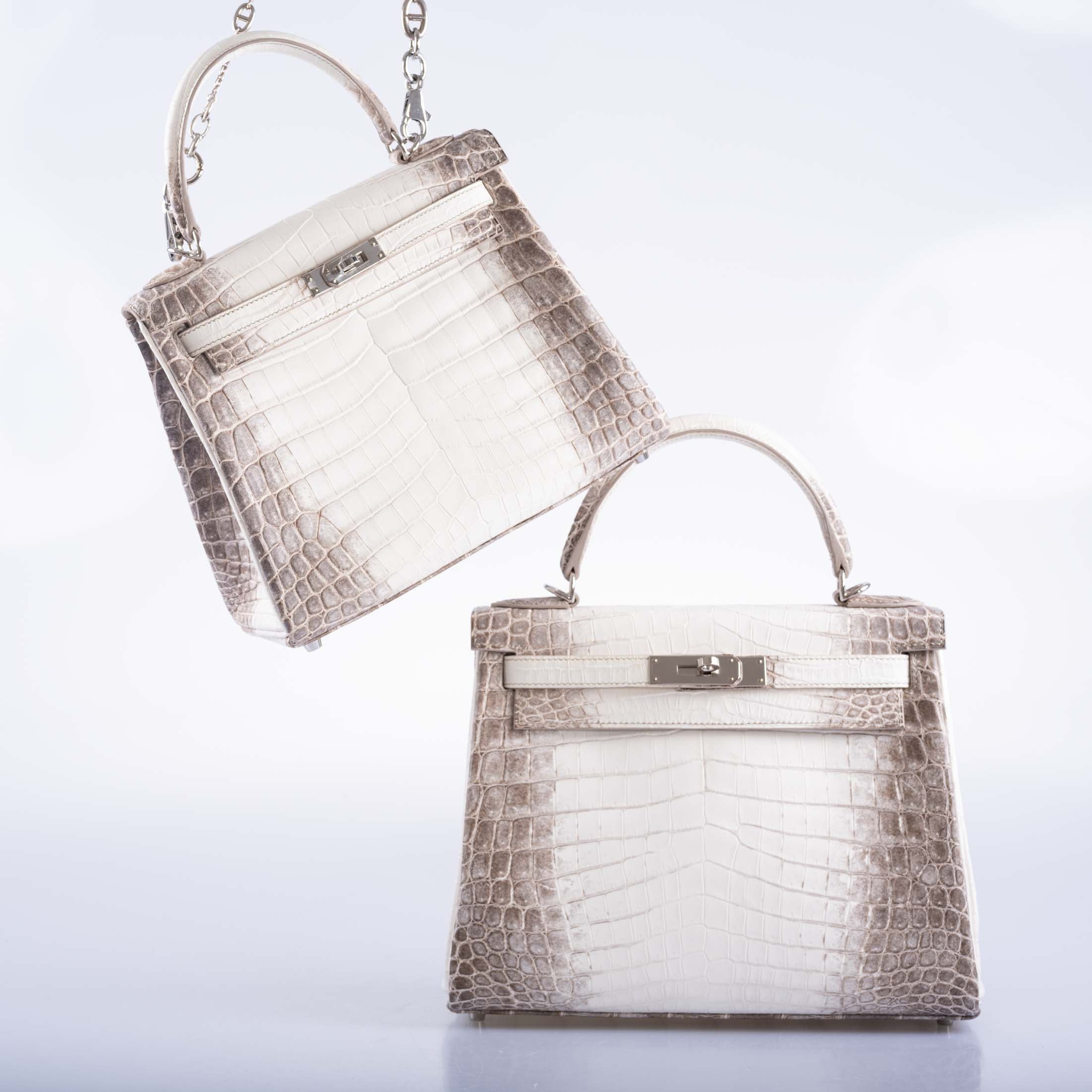 Hermès Kelly 25 Retourne White Himalayan Niloticus Crocodile Palladium Hardware、mySite、garminoutage.com
