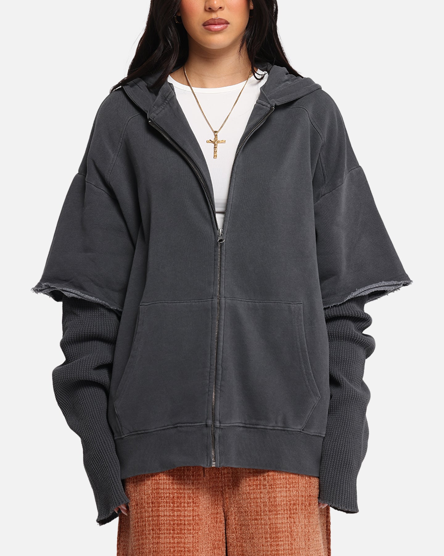 XXIII Hybrid Layered Hoodie Washed Black、mySite、zt4zffjzw