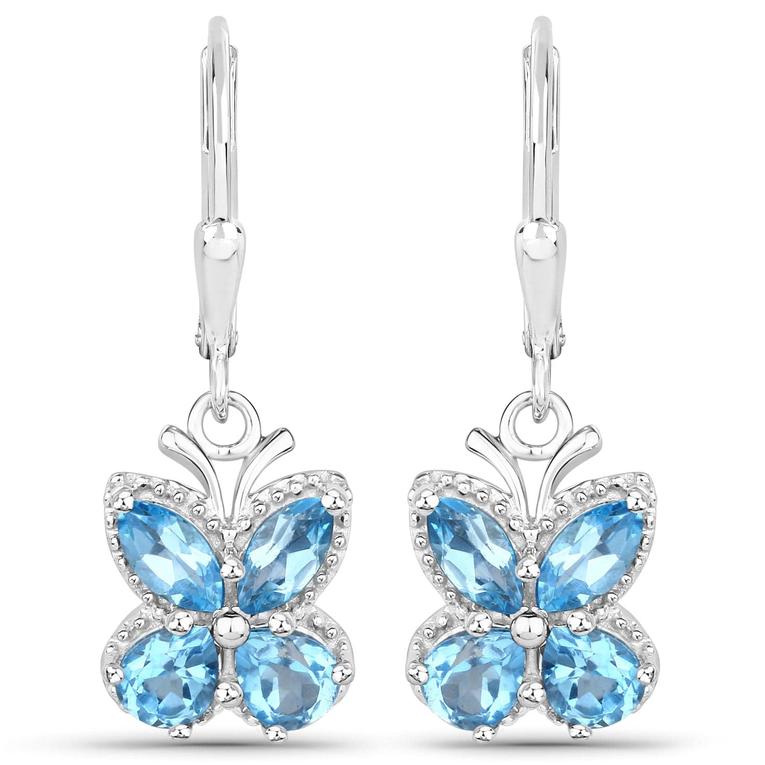 Gemstone Butterfly Earrings in Sterling Silver-Amethyst, Garnet, Peridot or Topaz、mySite、g9winljtr