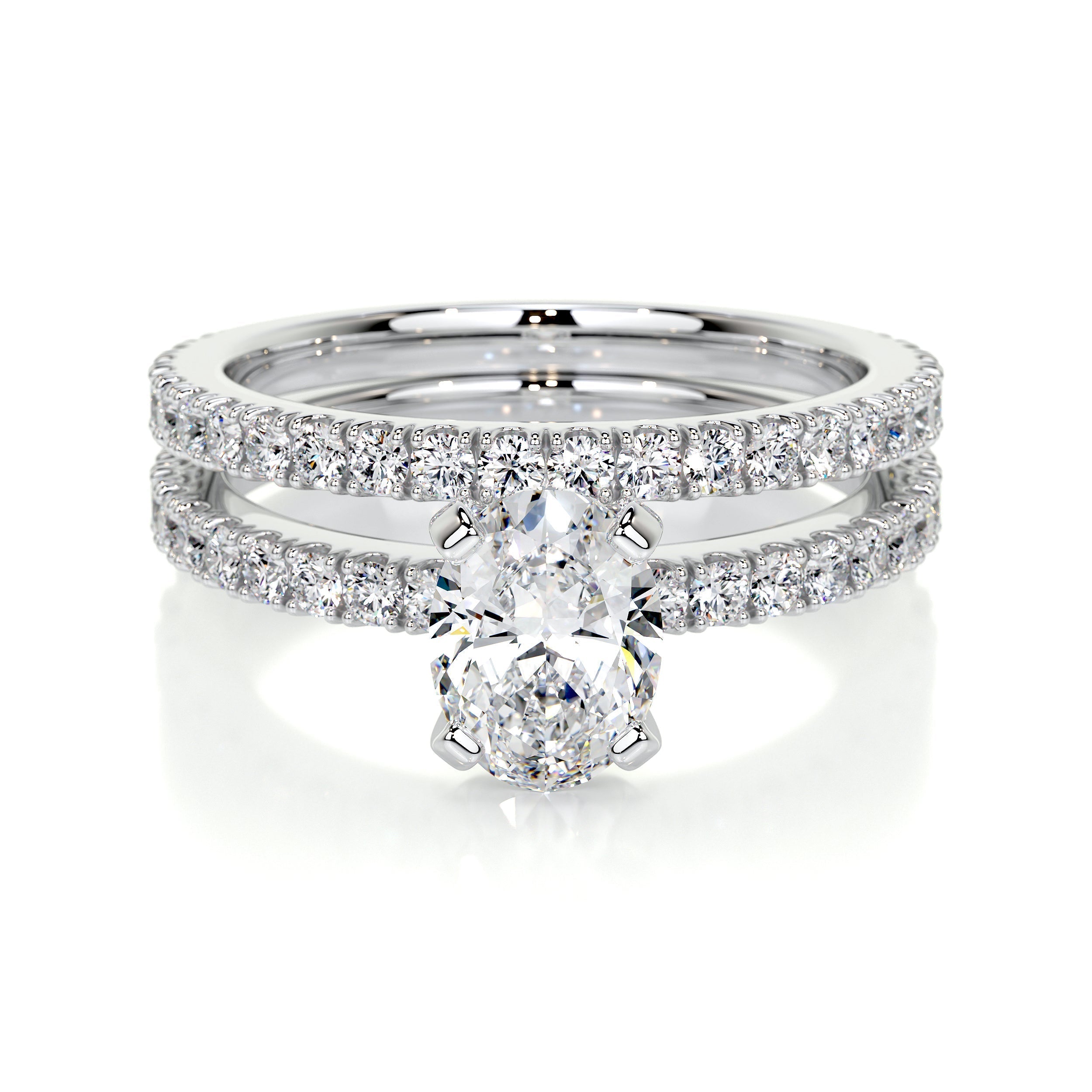 Stephanie Moissanite Diamond Bridal Set -14K White Gold (RTS)、mySite、hinf8tx79