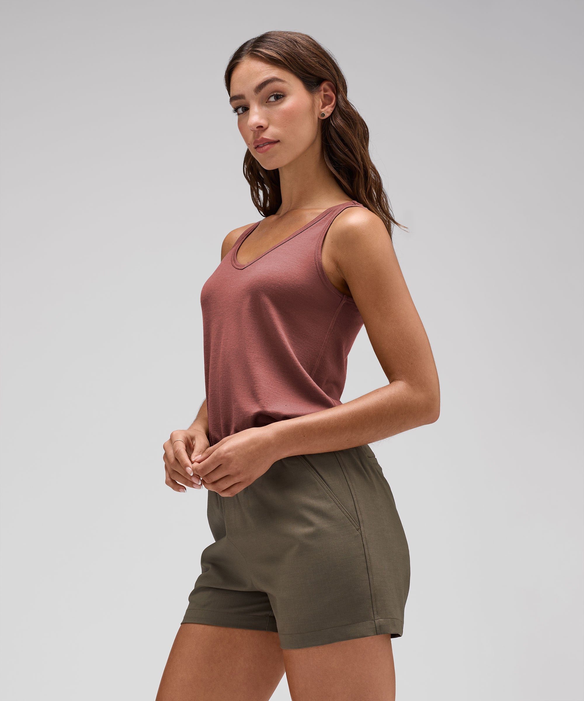 Women's Relaxed Merino V-Neck Tank、mySite、noshort