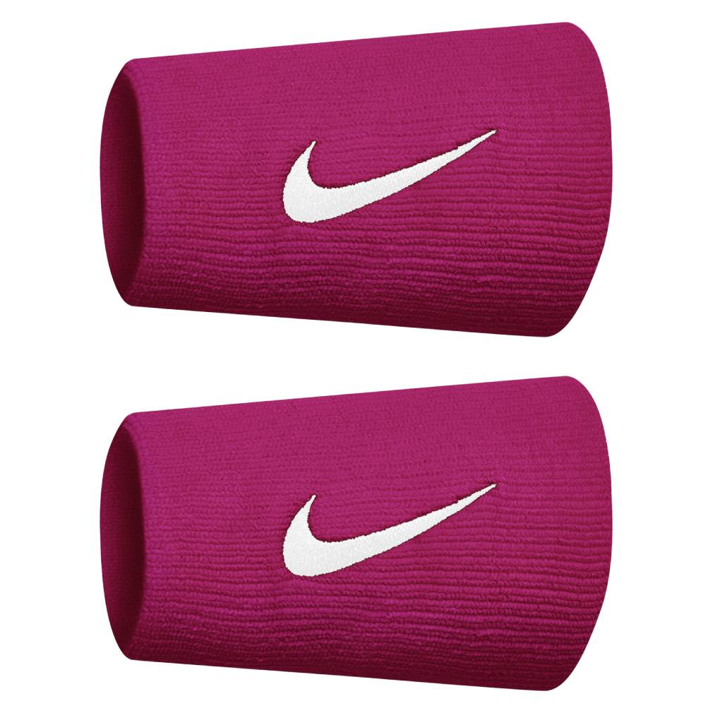Nike Tennis Premier Doublewide Wristband 2 Pack (Pink/White)