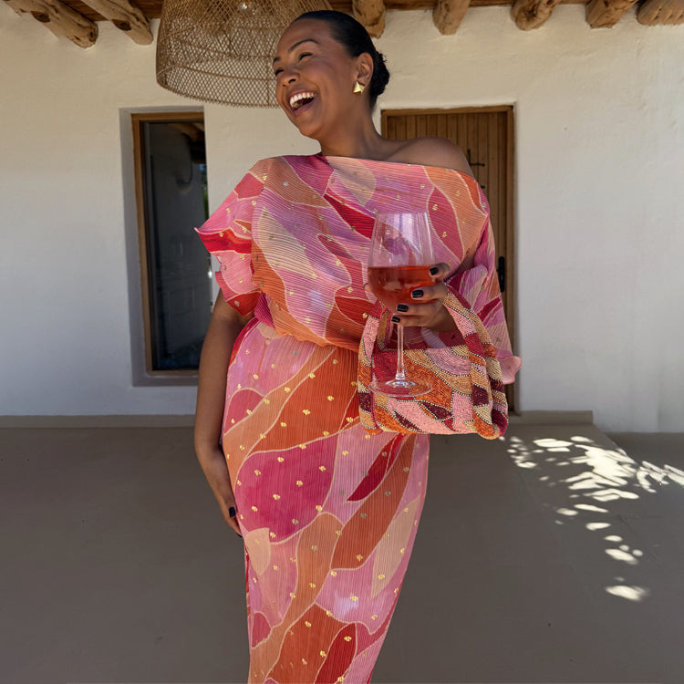 Pink Abstract Tilly Dress、mySite、solidvoid