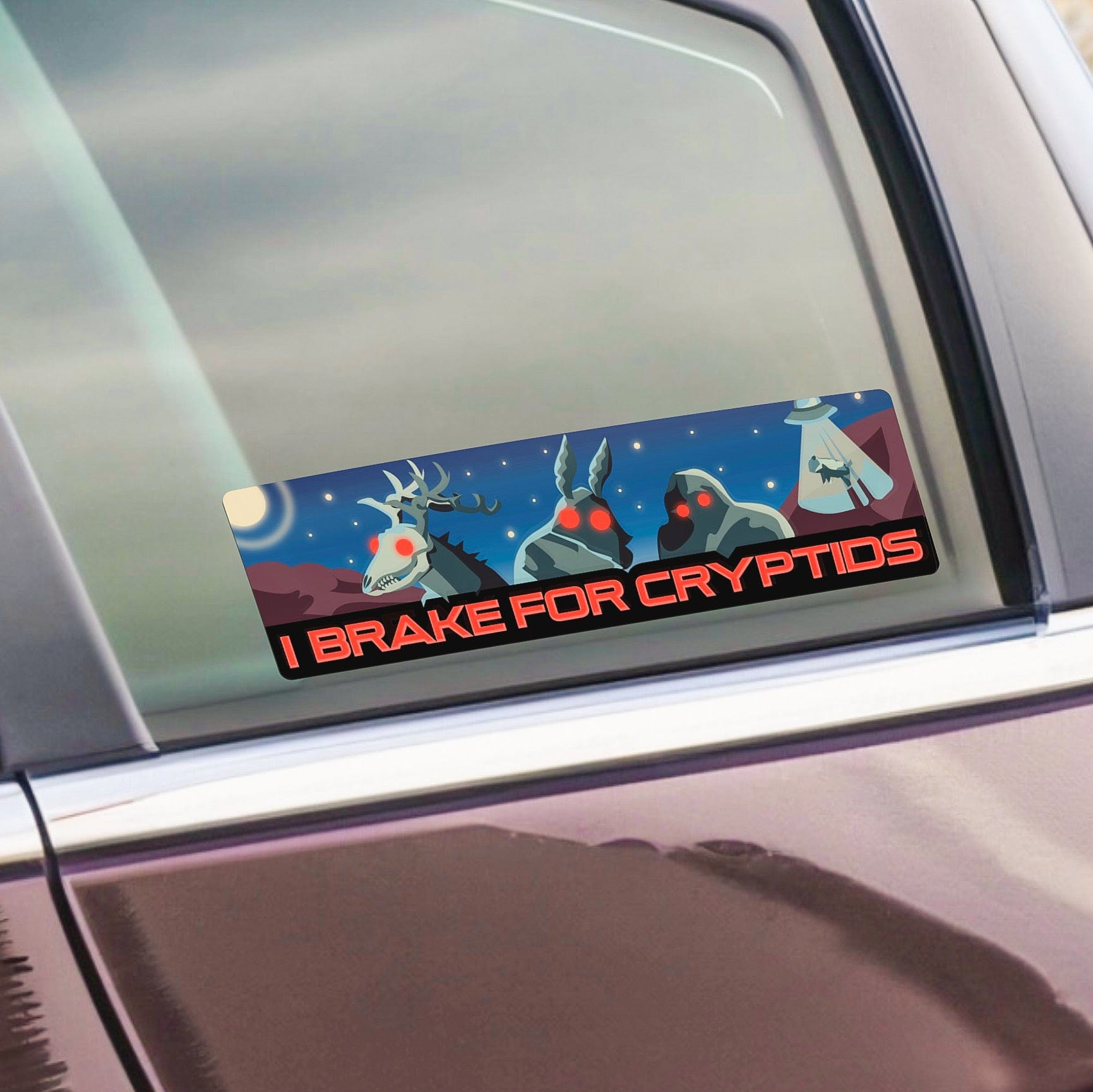  I Brake For Cryptids Bumper Sticker - Large、mySite、ghnorth