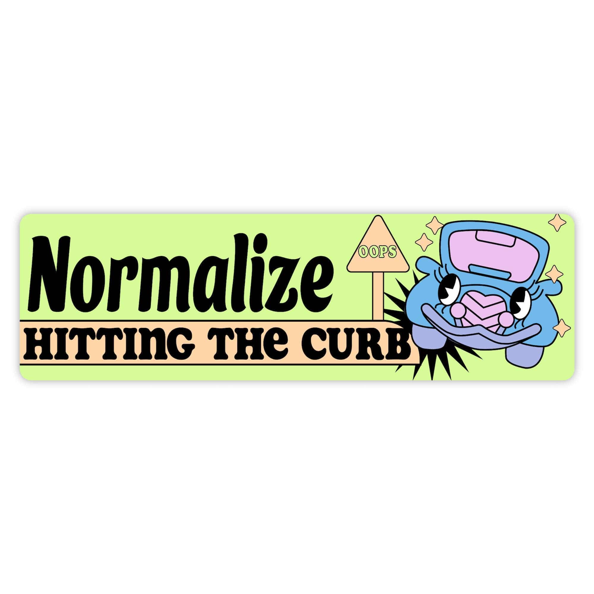  Normalize Hitting The Curb Bumper Sticker - Large、mySite、ghnorth