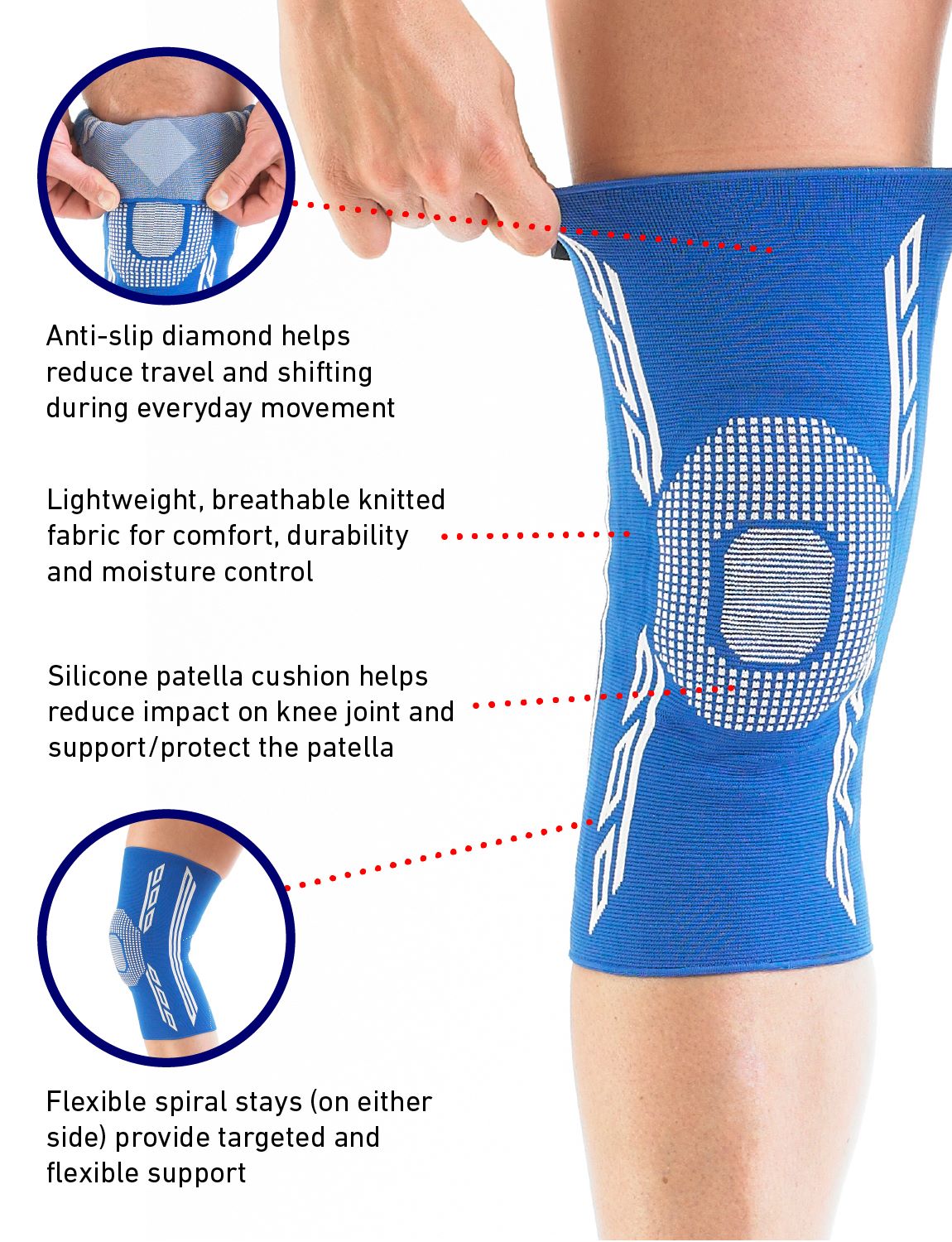  Airflow Plus Stabilized Knee Support with Silicone Patella Cushion、mySite、preschool7hills