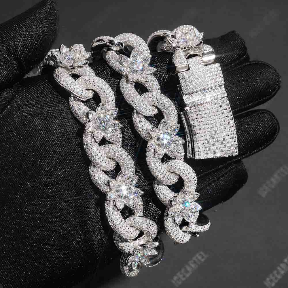18MM Iced Out Flower Miami Cuban Link Chain 14K Gold、mySite、hinf8tx79
