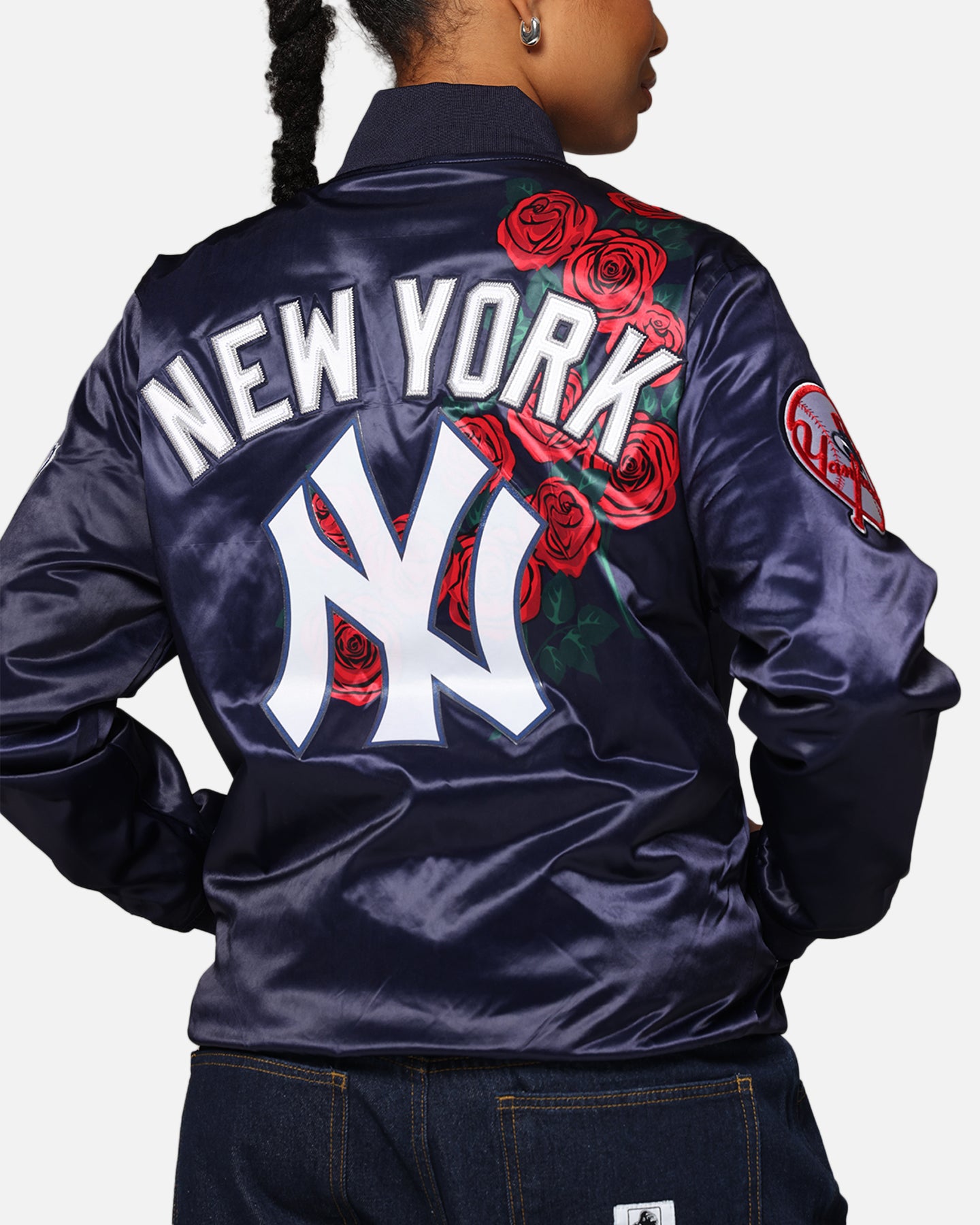 Pro Standard New York Yankees Roses Satin Jacket Navy、mySite、zt4zffjzw