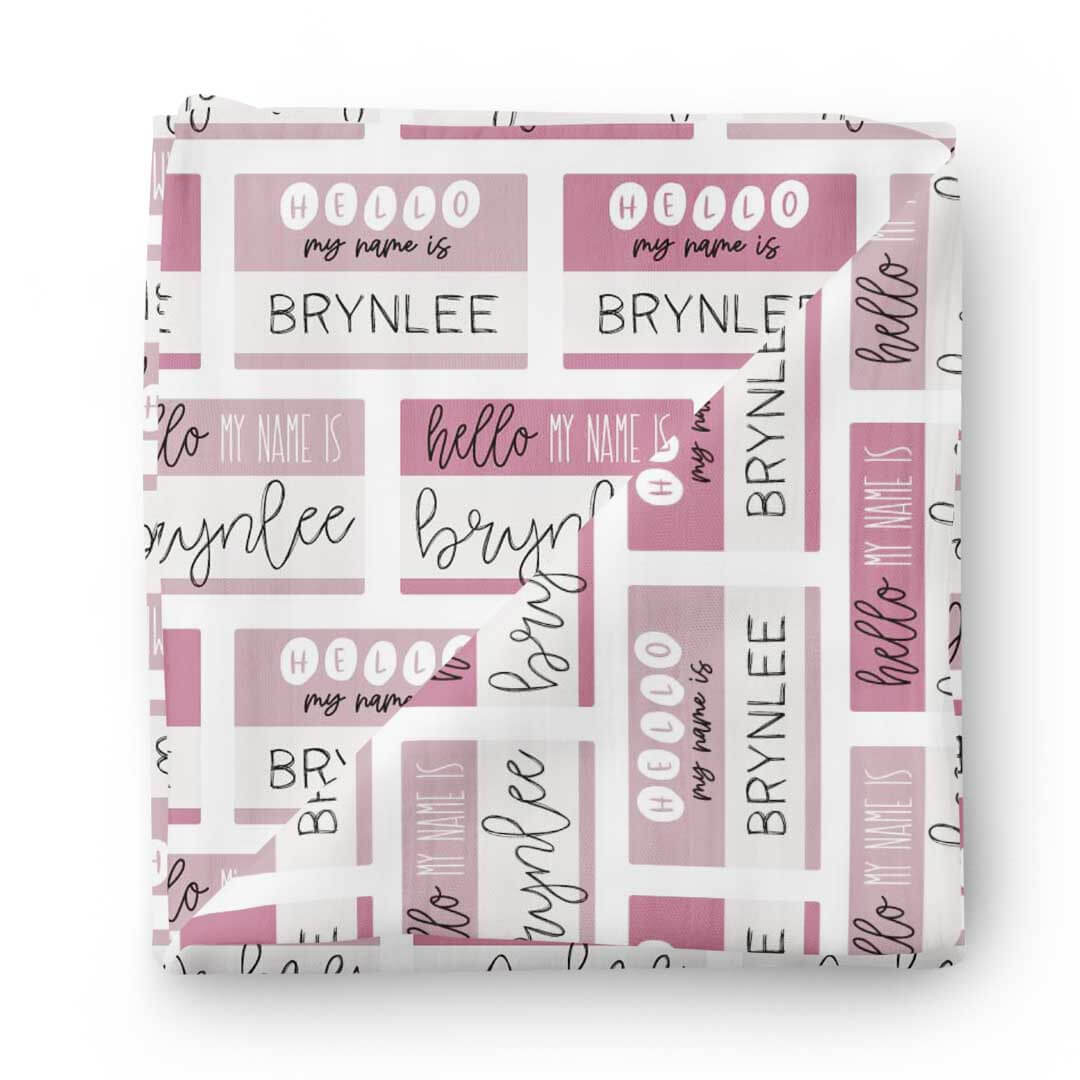  Hello My Name Is Personalized Swaddle Blanket PINKS、mySite、layawaytickets