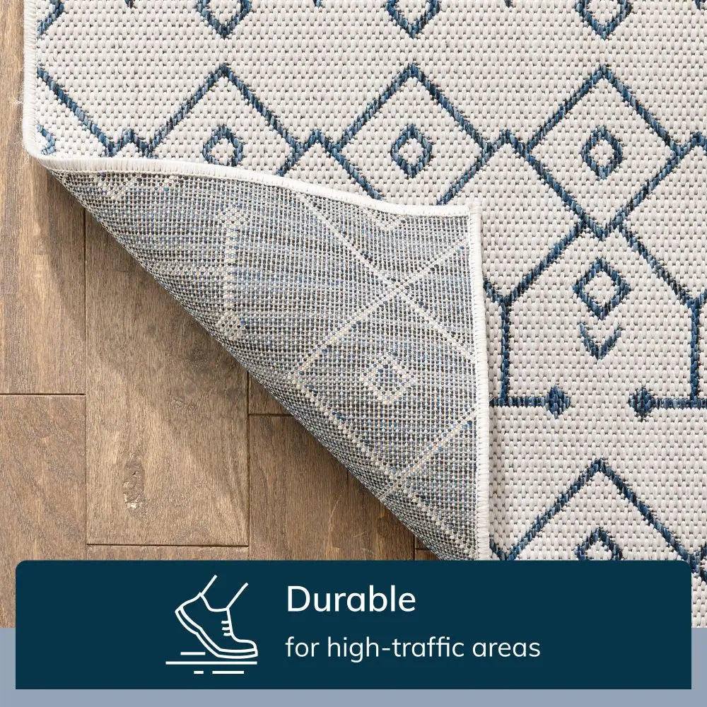 Nord Moroccan Tribal Indoor Outdoor Light Blue Flatweave Rug、mySite、gigharbornorthrealestate