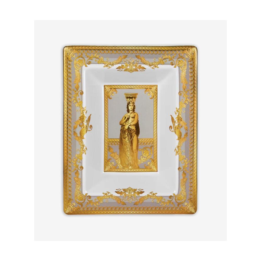 BACI MILANO - Svuotatasche Rettangolare Minerva Tortora In Porcellana 19,5X15,5 Cm、mySite、fannypackpong