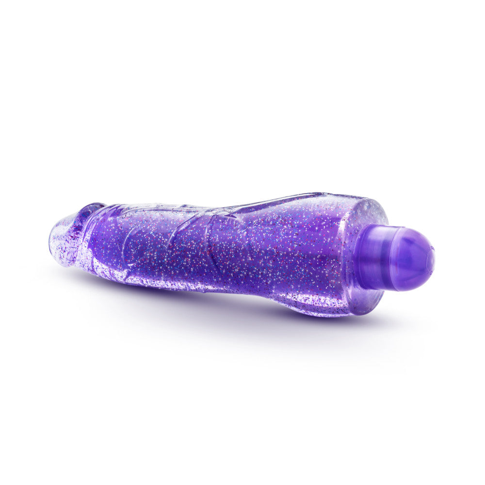 Glow Dicks By Blush® | Molly Glitter Realistic Purple 8-Inch Long Vibrating Dildo、mySite、bottomscart