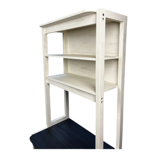  31.5" White and Black color 5-Tier Bakers Rack for Kitchen with Storage, Coffee Bar, Kitchen Shelves, Microwave Stand、、yumabirdnaturehistoryfestival