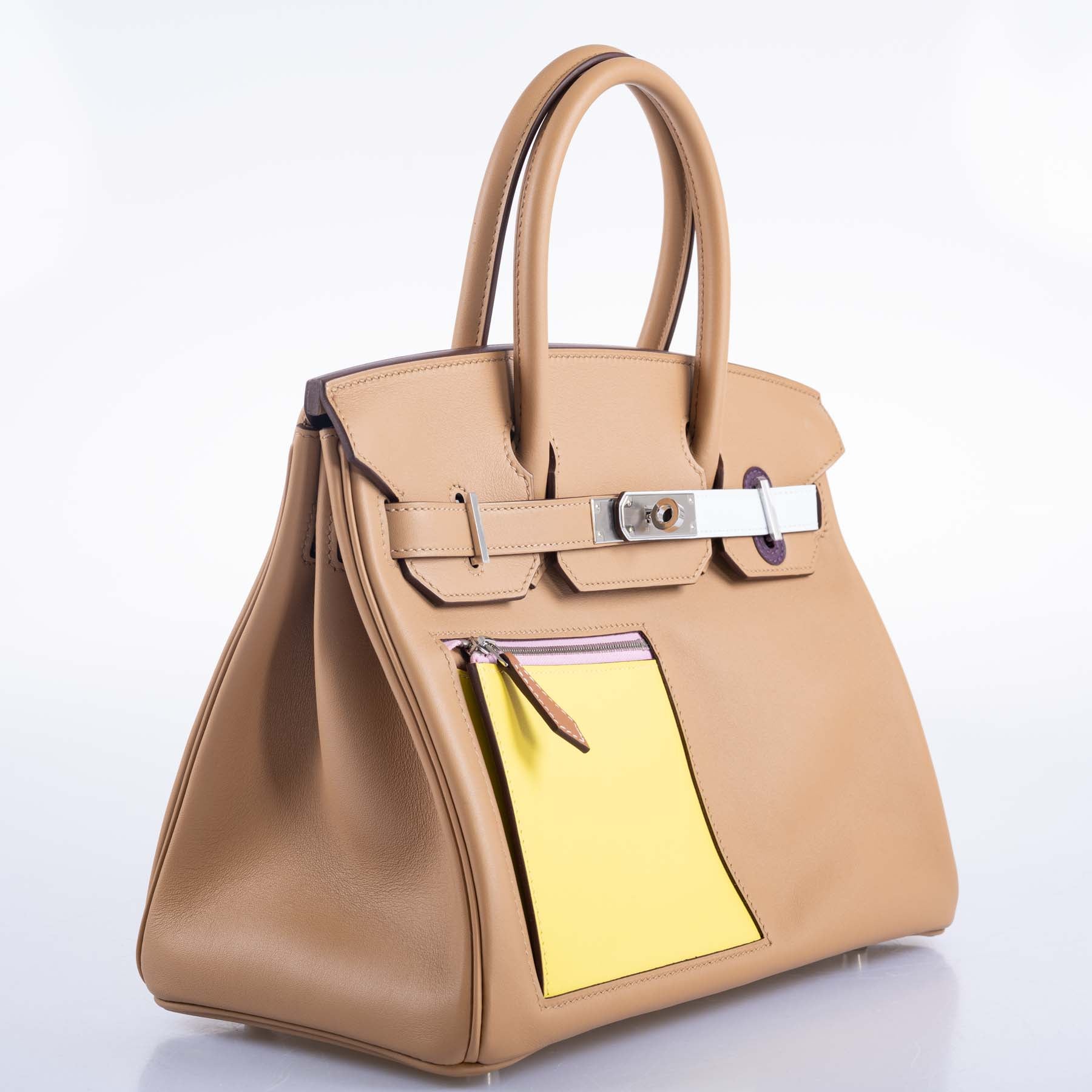 Hermès Birkin 30 Colormatic Chai, Lime, Blue Brume, Cassis Swift Leather Palladium Hardware、mySite、garminoutage.com