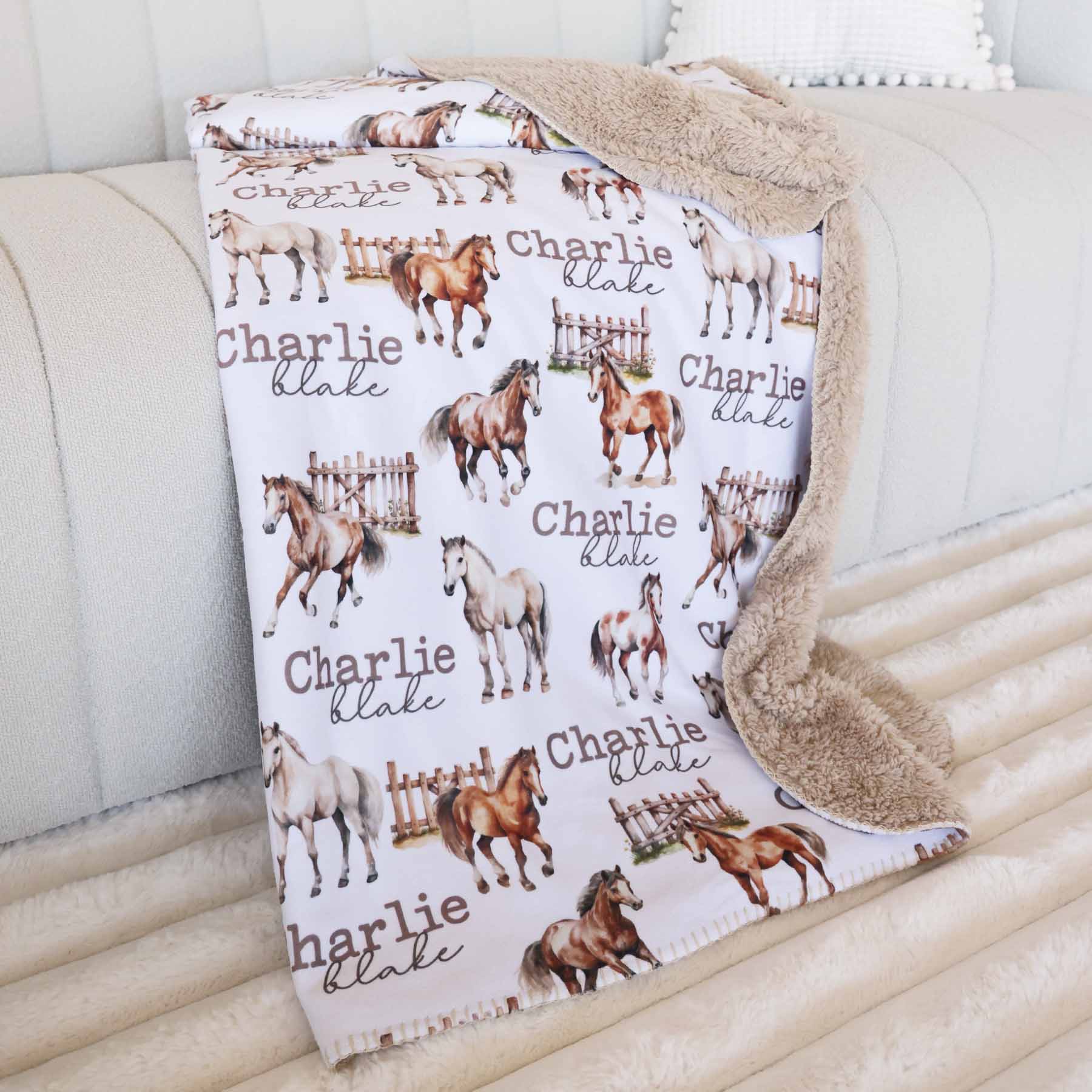  Personalized Fuzzy Kids Blanket | Horseback Riding、mySite、layawaytickets
