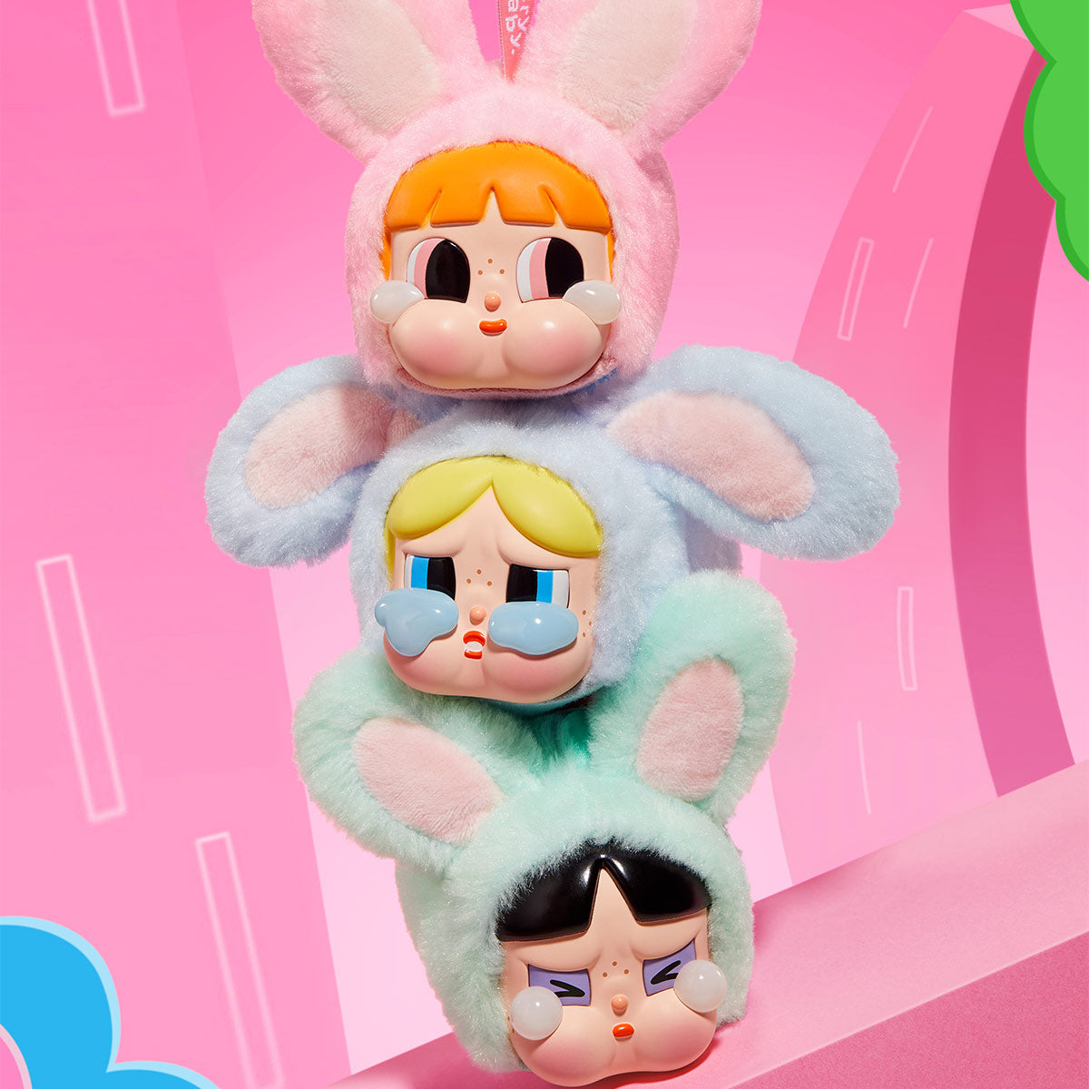  Crybaby x Powerpuff Girls Series - Vinyl Face Plush - Display (6 pcs)、mySite、greenlandpopulation