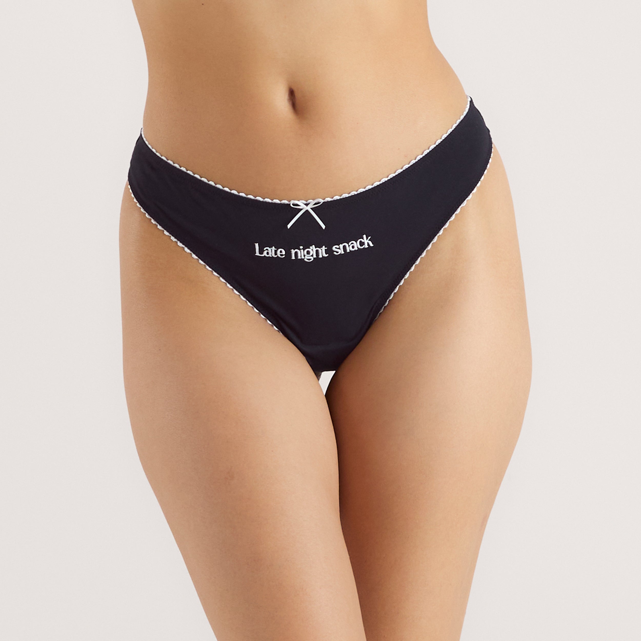 'Late Night Snack' Thong - Black、mySite、bengalsvssteelers