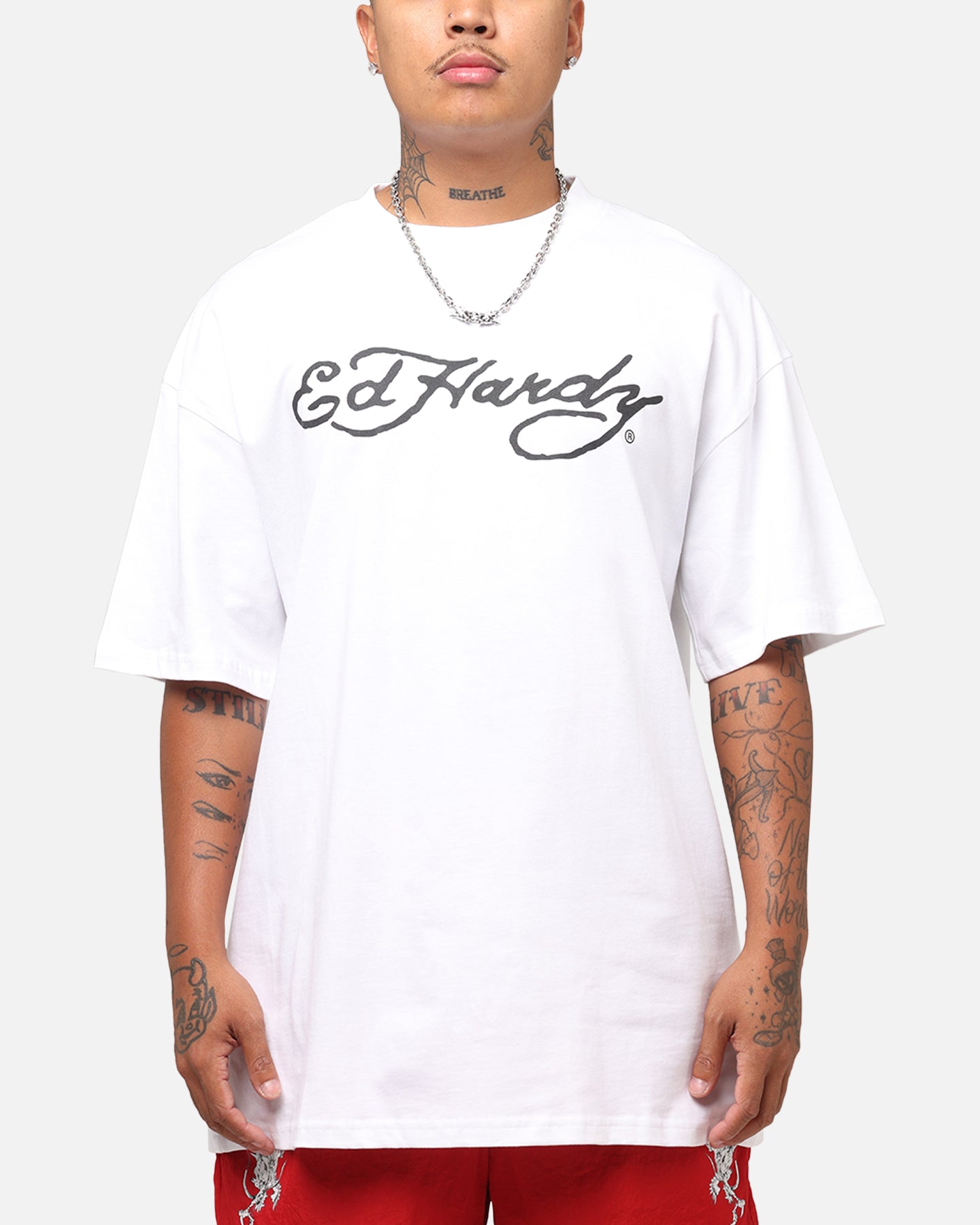 Ed Hardy Tiger Stamp T-Shirt White、mySite、zt4zffjzw