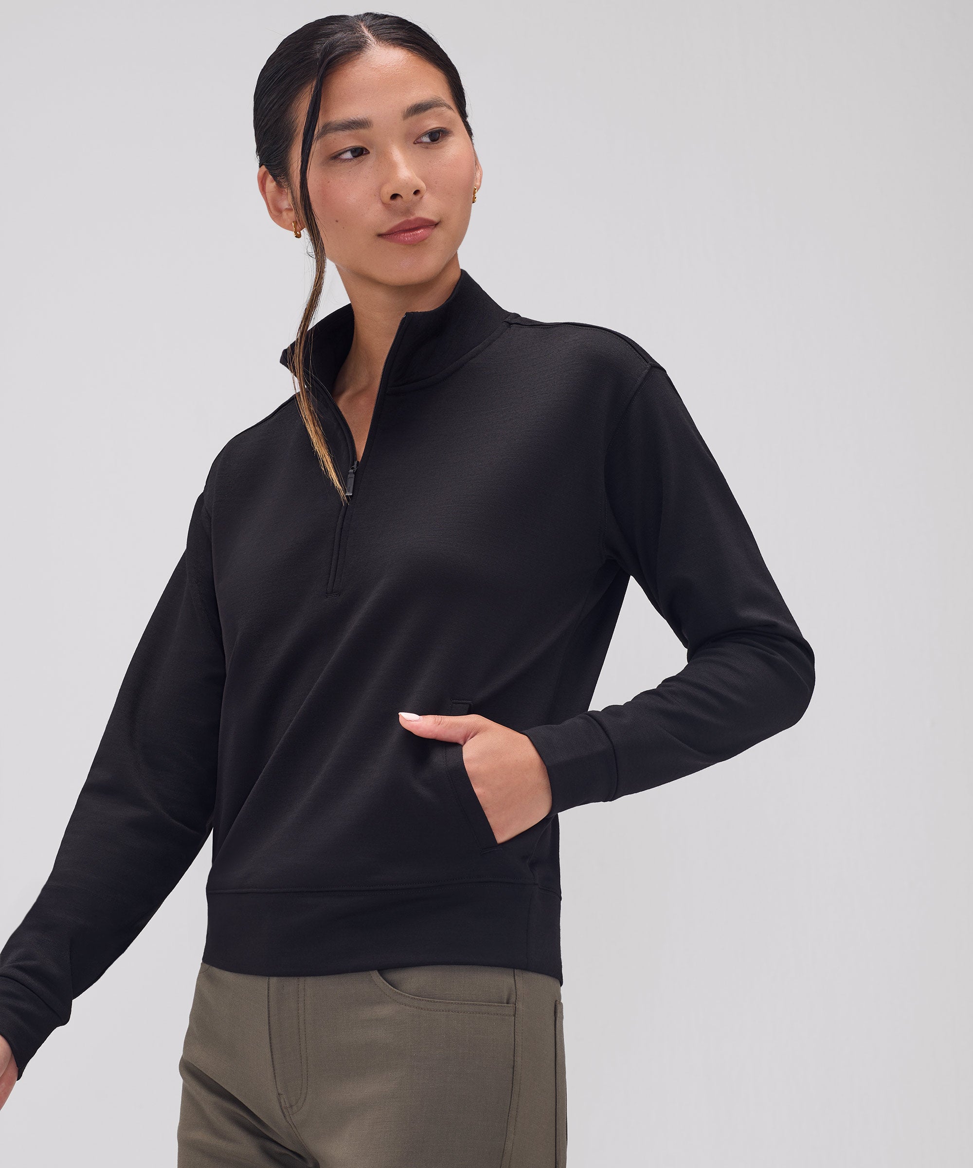 Women's Merino Transit Quarter Zip、mySite、noshort