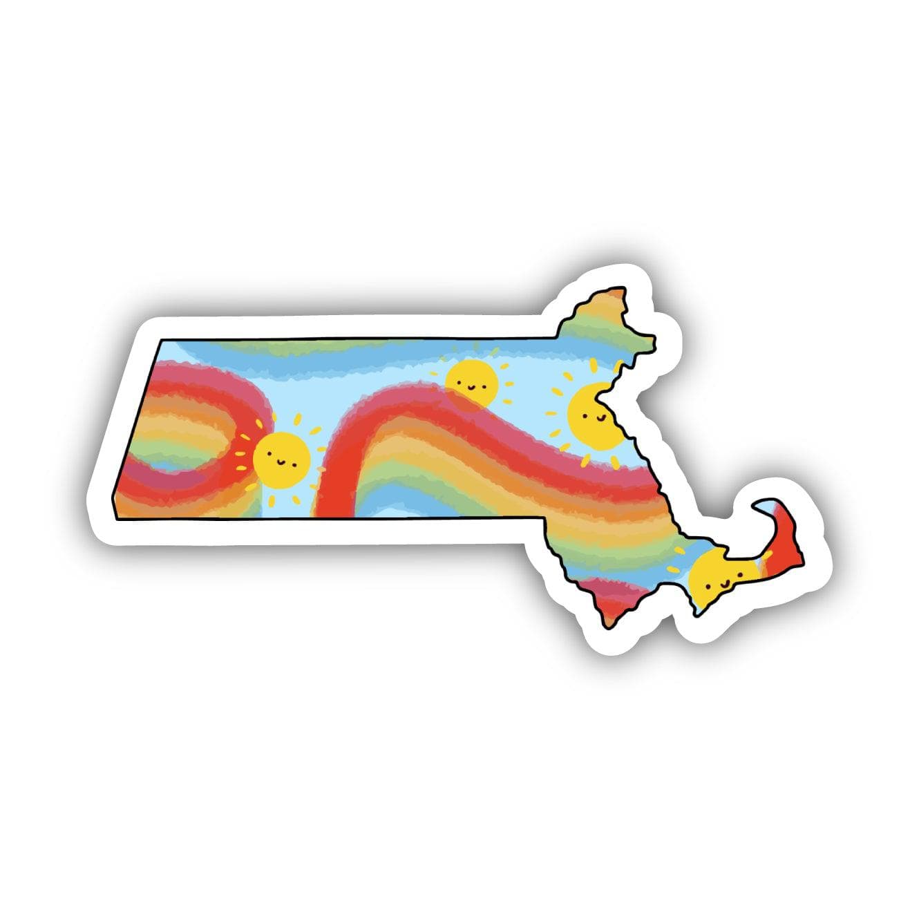  Massachusetts Rainbow Fun Sticker、mySite、elrpsem3k
