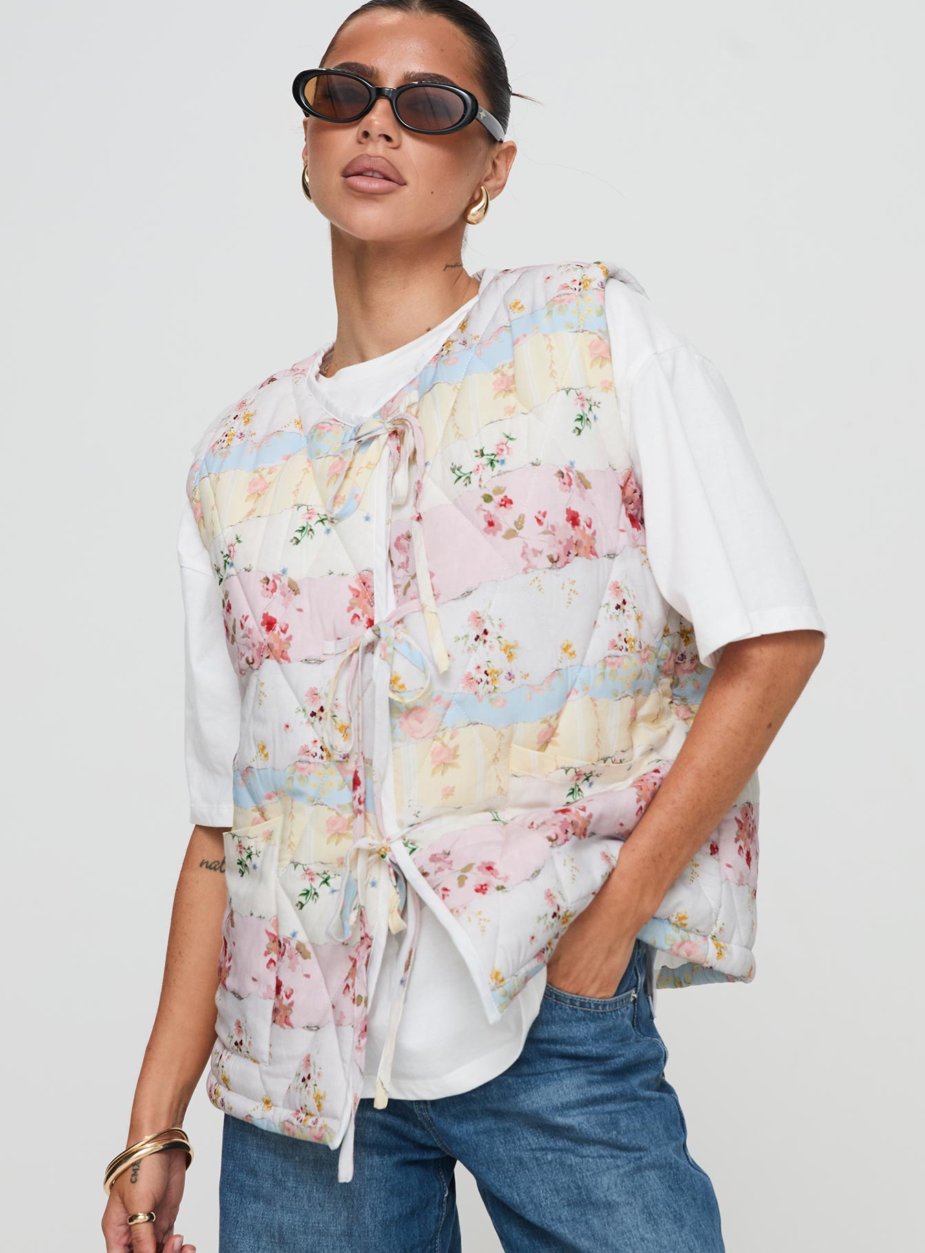 Samual Quilted Vest Multi、mySite、solidvoid