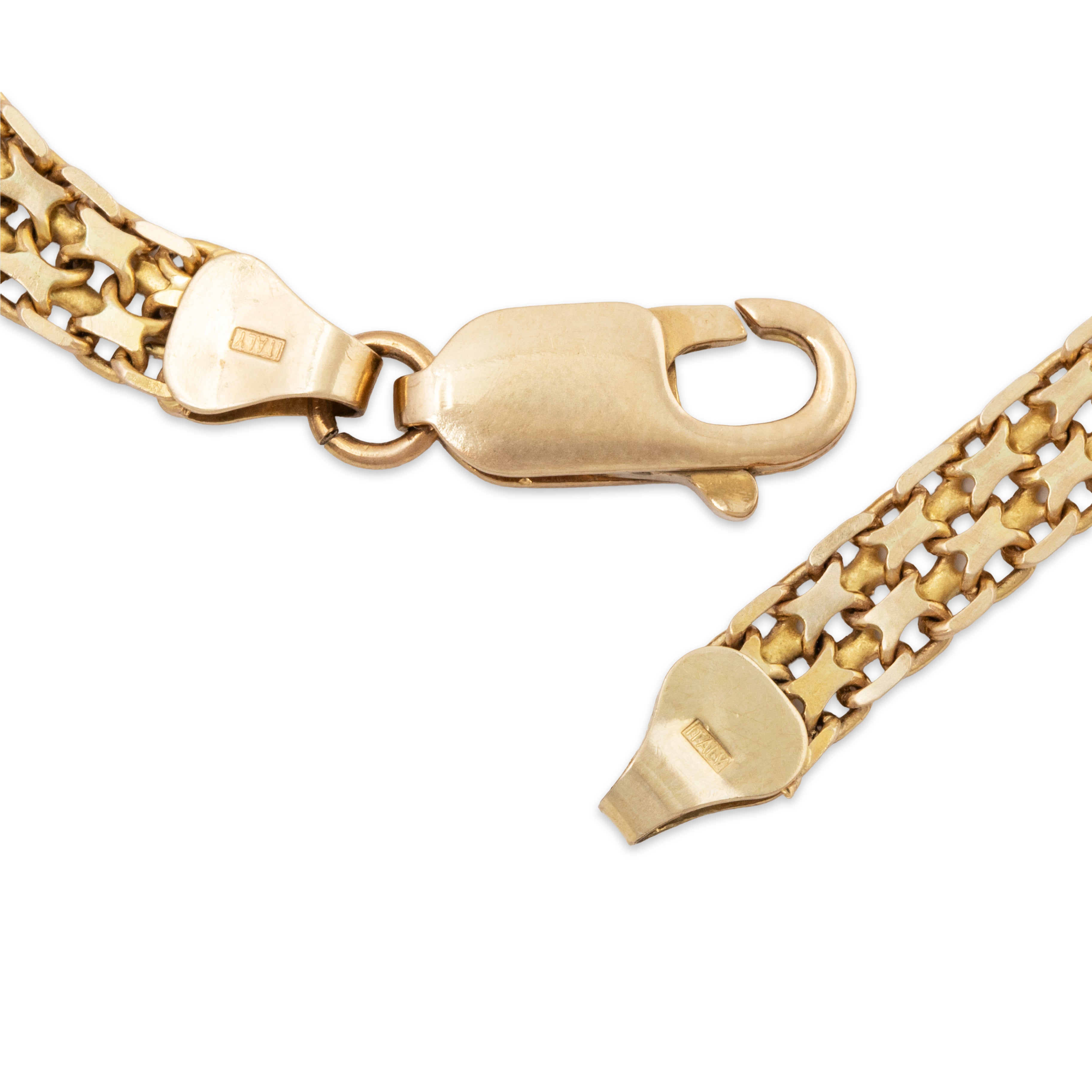 Vintage Italian 14k Yellow Gold Flat Chain Bracelet 7、mySite、hinf8tx79