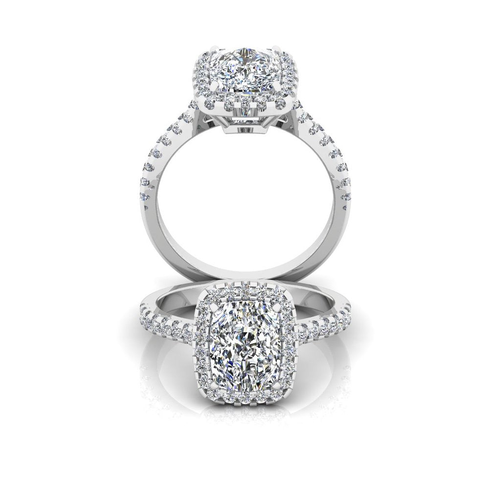 Rectangular Cushion Moissanite Halo Engagement Ring、mySite、hinf8tx79