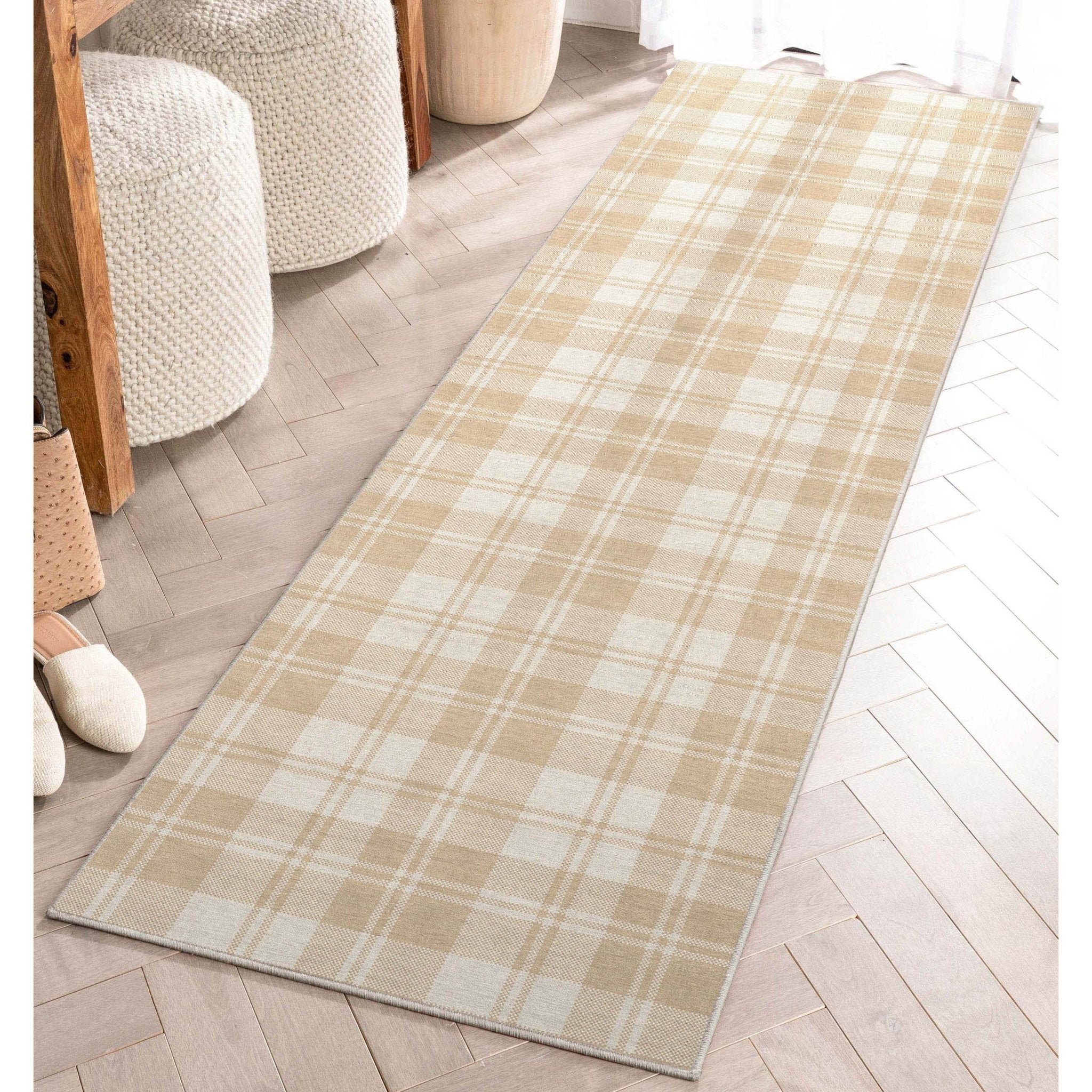 Plaid Modern Geometric Boxes Flat-Weave Rug、mySite、gigharbornorthrealestate