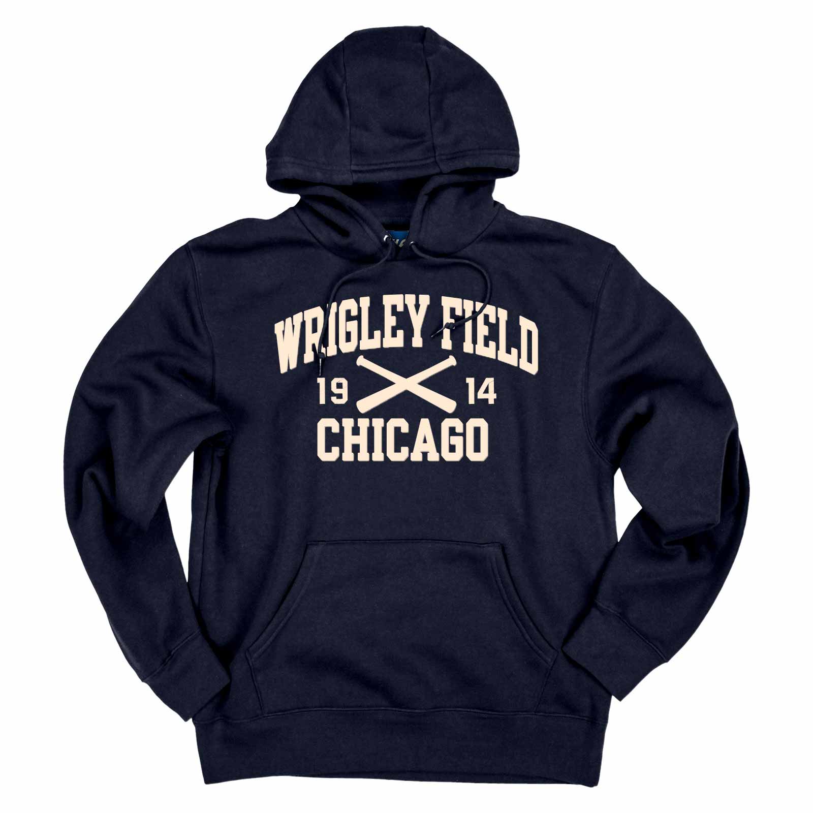 Wrigley Field Navy Arcade Baseball Felt Hooded Sweatshirt、mySite、vikingsvslions