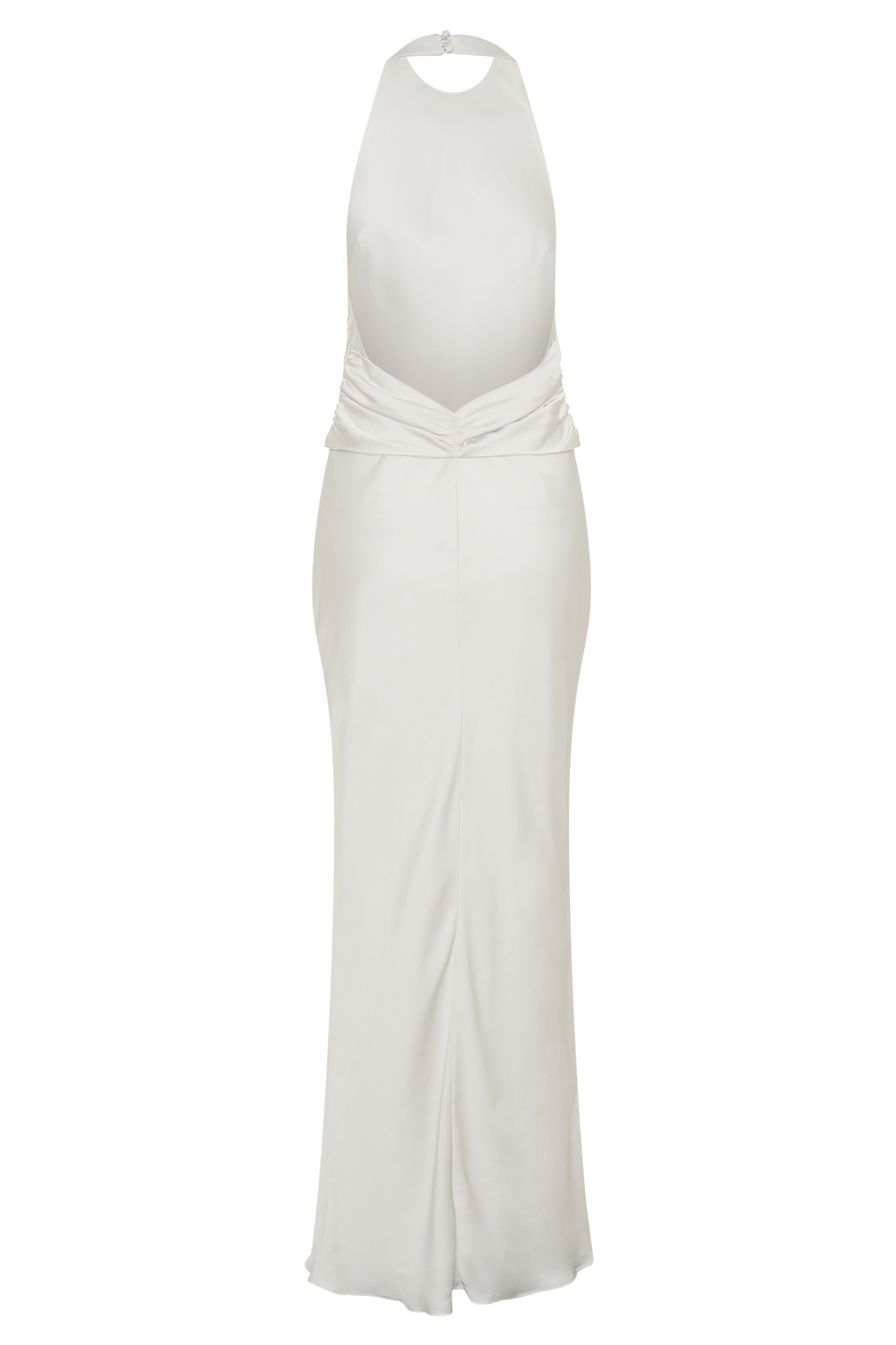 Rinna Satin Halter Maxi Dress - Ivory、mySite、solidvoid