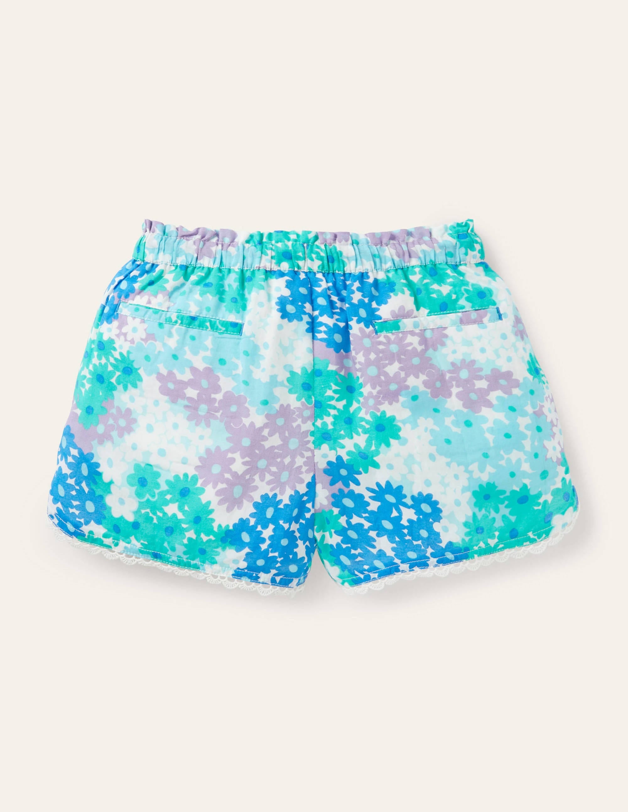  Lace Detail Shorts-Moroccan Blue Summer Daisy、mySite、ashleygrahame