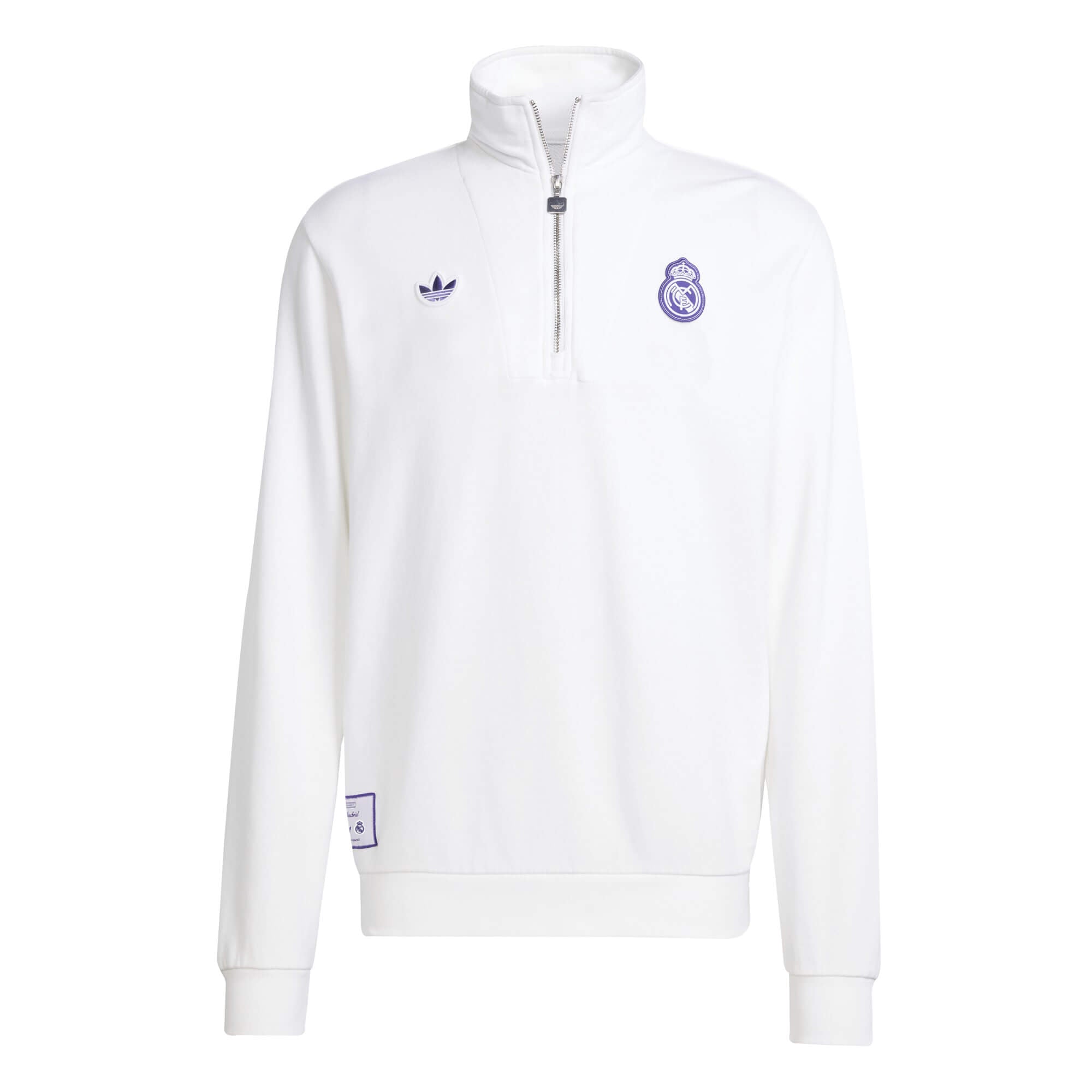 adidas Men's Real Madrid Terrace Icons Half-Zip Top White/Purple、mySite、noshort