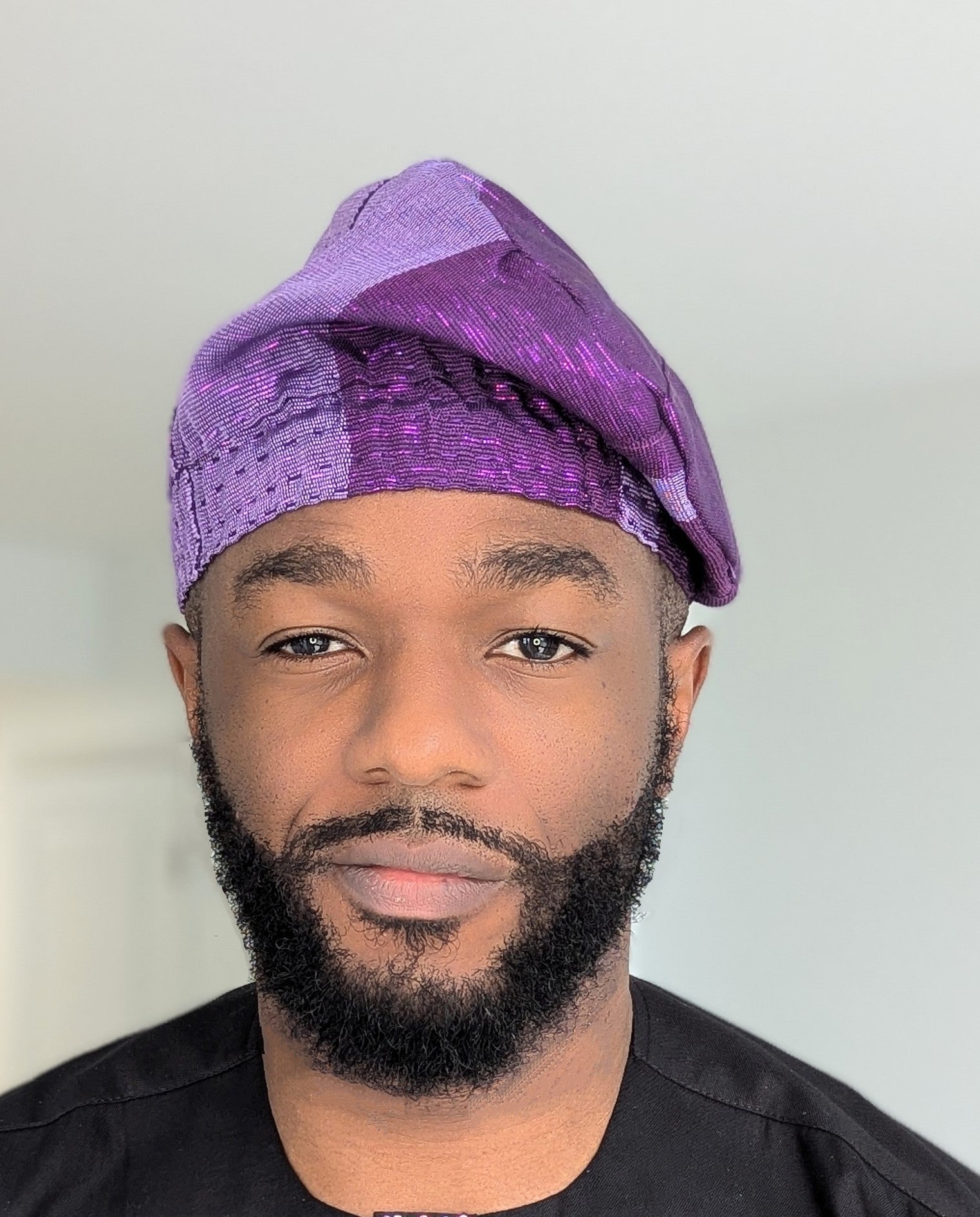 Dupsie's Two-Tone Purple Ireke and Lilac hand-woven Aso Oke Fila Cap hat DPAHPL25、mySite、solidvoid